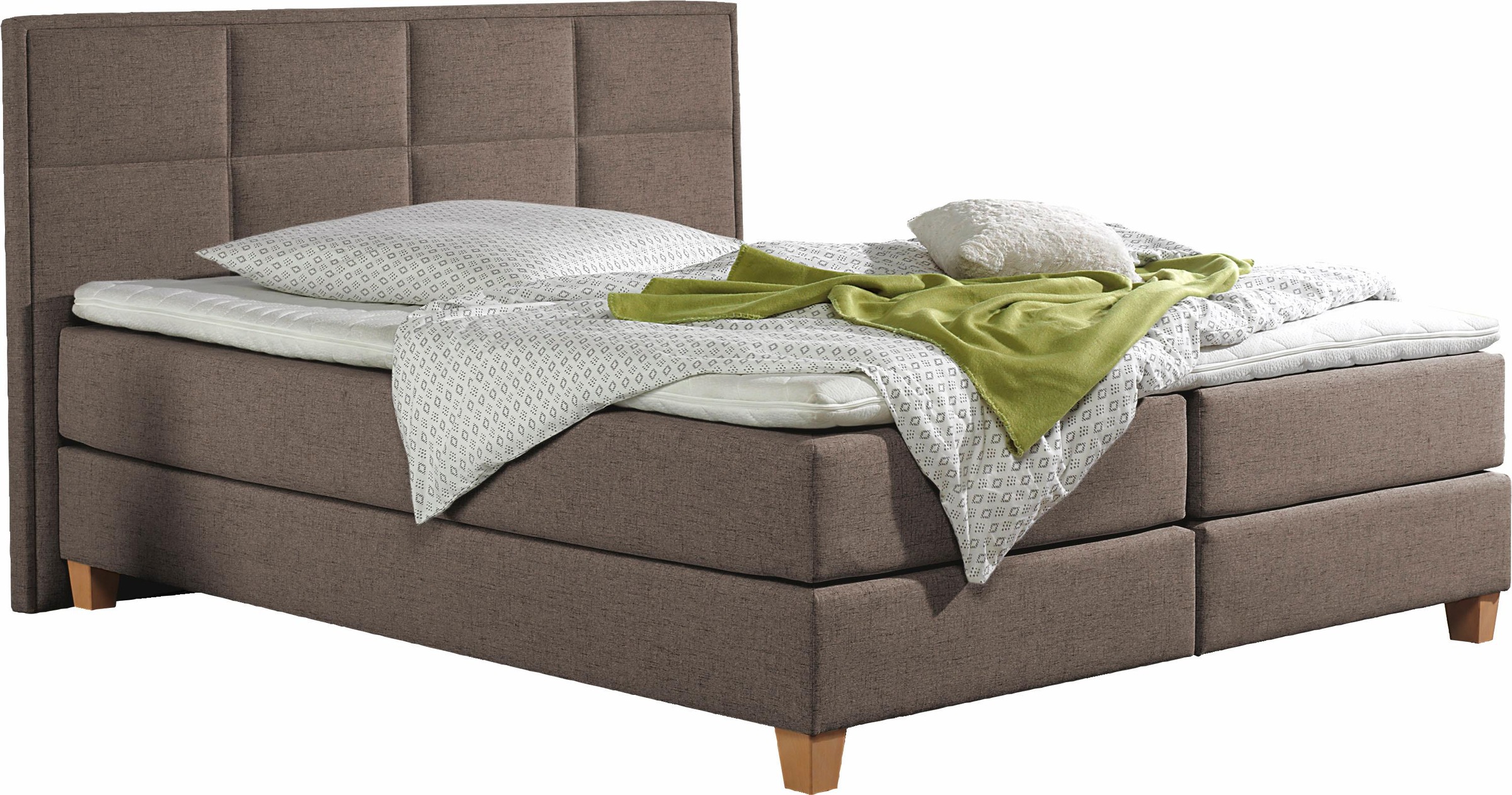 Home affaire Lit boxspring »Casey« in 5 Breiten, 3 Ausführungen, 2 Härtegraden, Steppung, Topper