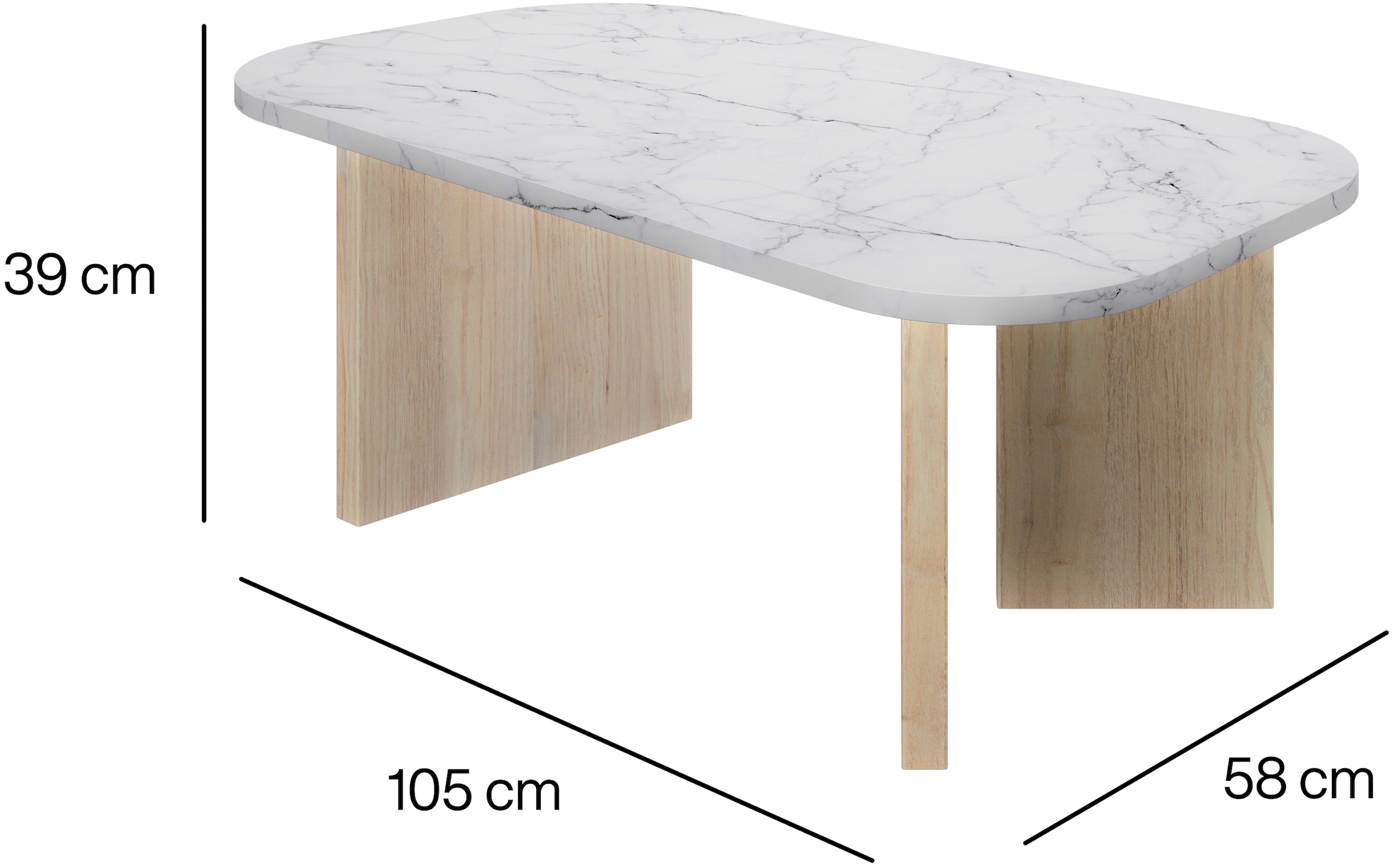 Gami Couchtisch »Quartz« Couchtisch mit Marmor-optik Tischeplatte