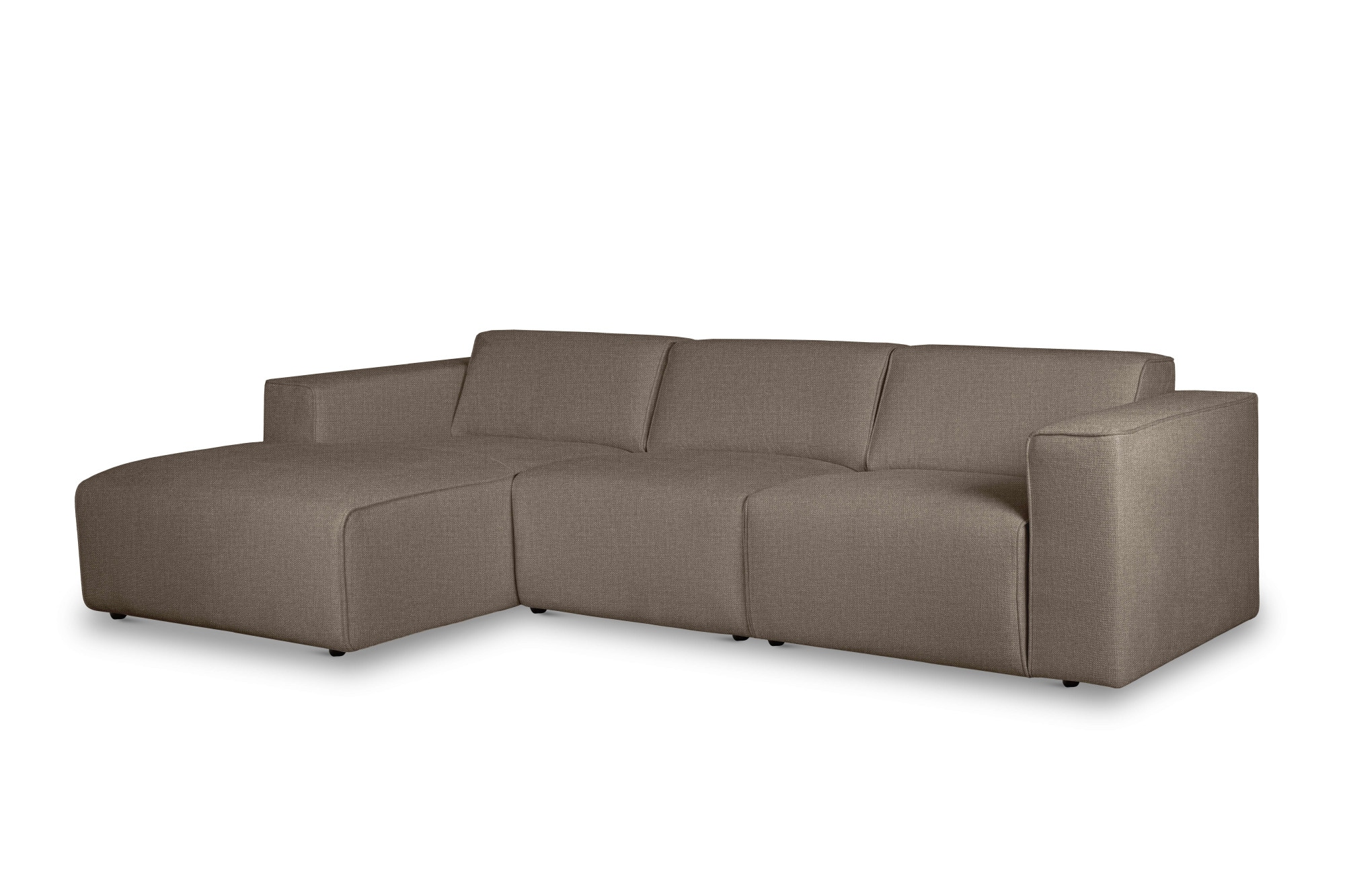 Home affaire Canapé d'angle »Noord mit Kedernaht, Breite 281 cm, L-Form« Velours côtelé, structure, tissu tissé, avec suspension ondulée, cadre en bois massif