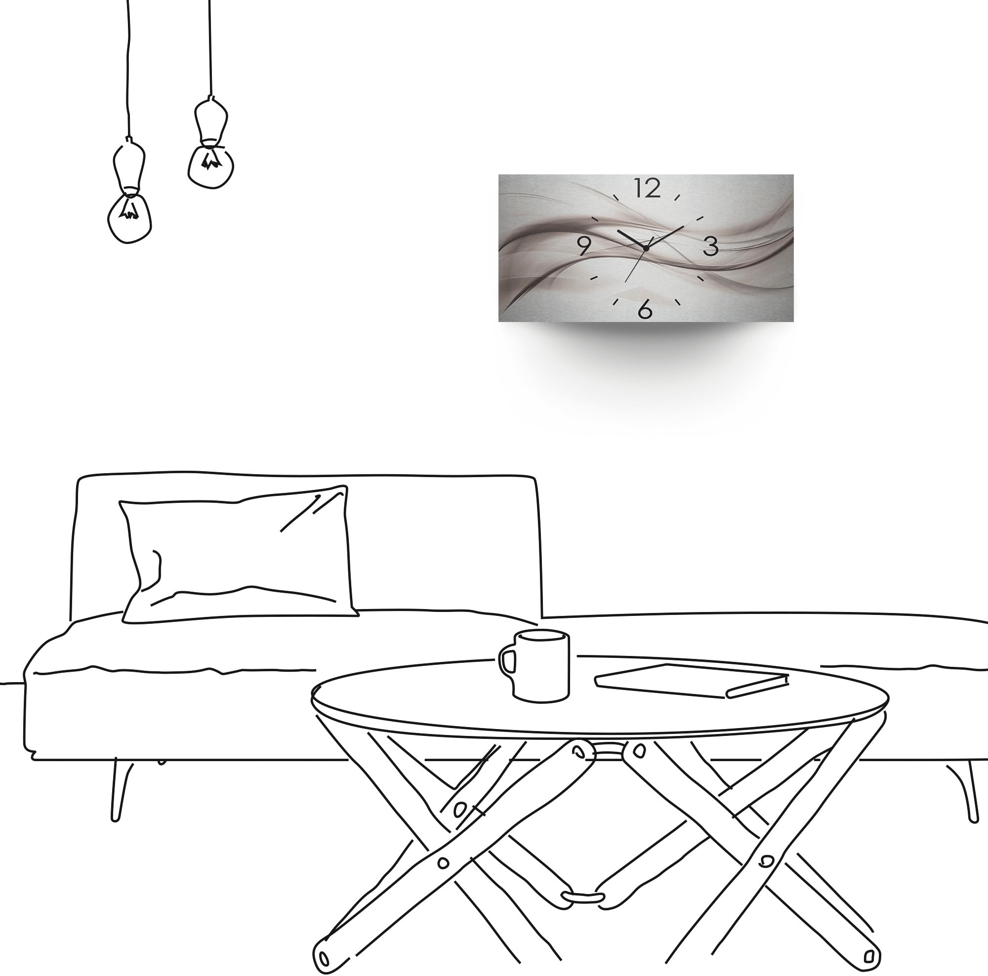 Artland Wanduhr »Abstraktes Design - schöne Welle« 3D Optik gebogen, mit Quarz- oder Funkuhrwerk, versch. Grössen