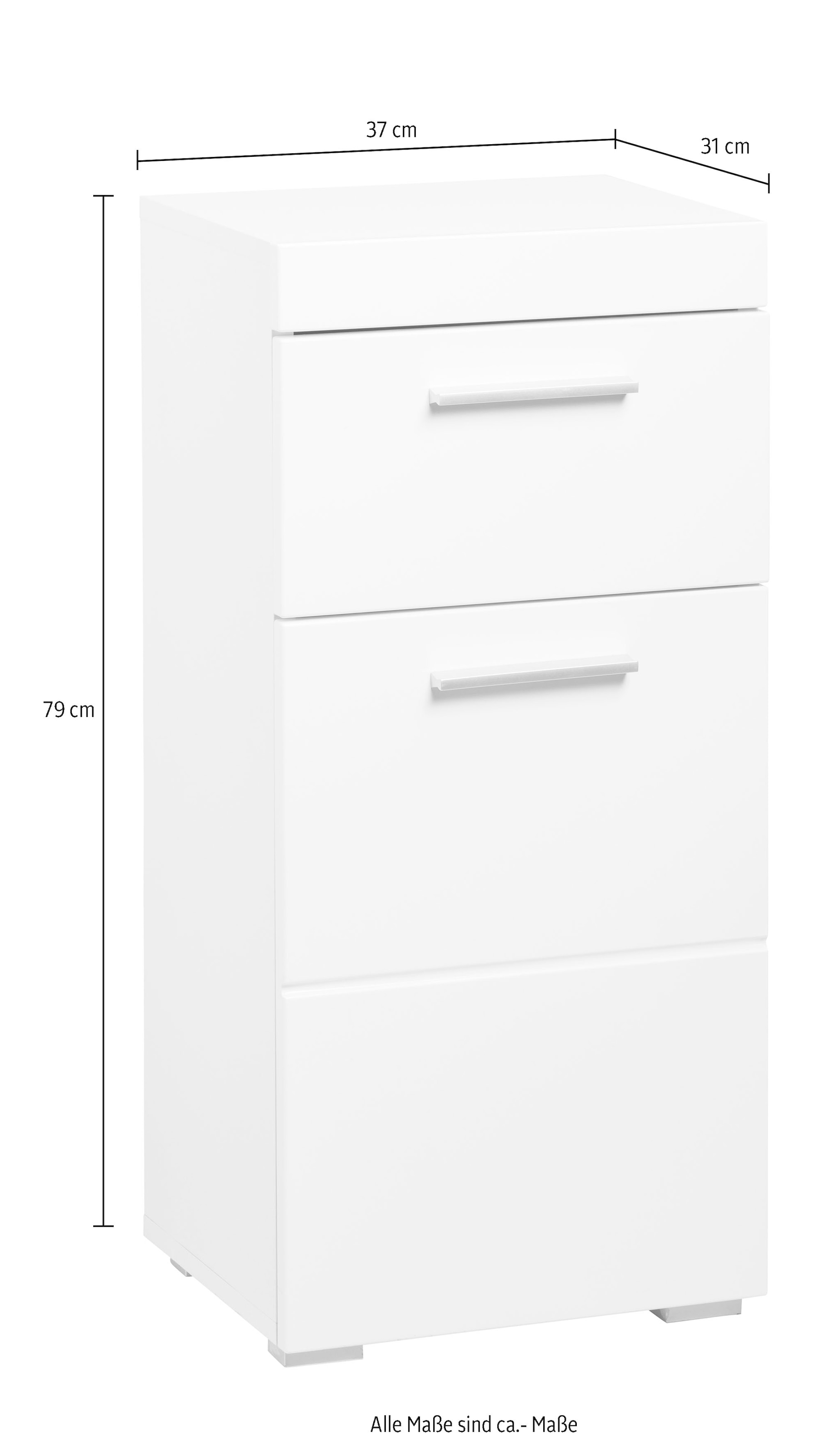 welltime Armoire basse »Avena« Badezimmerkommode mit 1 Schublade und 1 Tür - (B/T/H) 37/31/79 cm