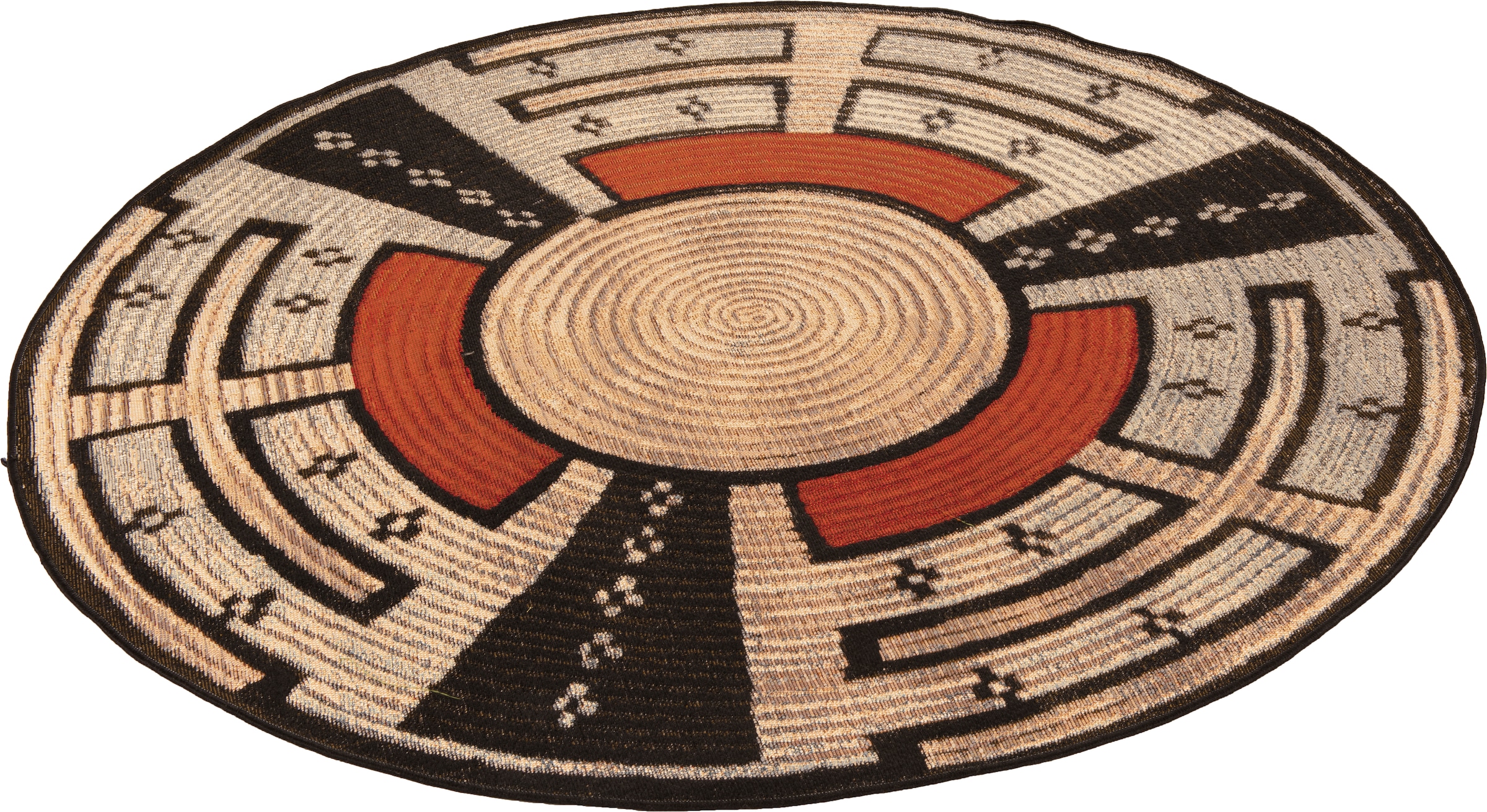 Gino Falcone Tapis »Outdoor-Africa 44« Rond 5 mm Höhe tissu plat, adapté intérieur et extérieur, salon