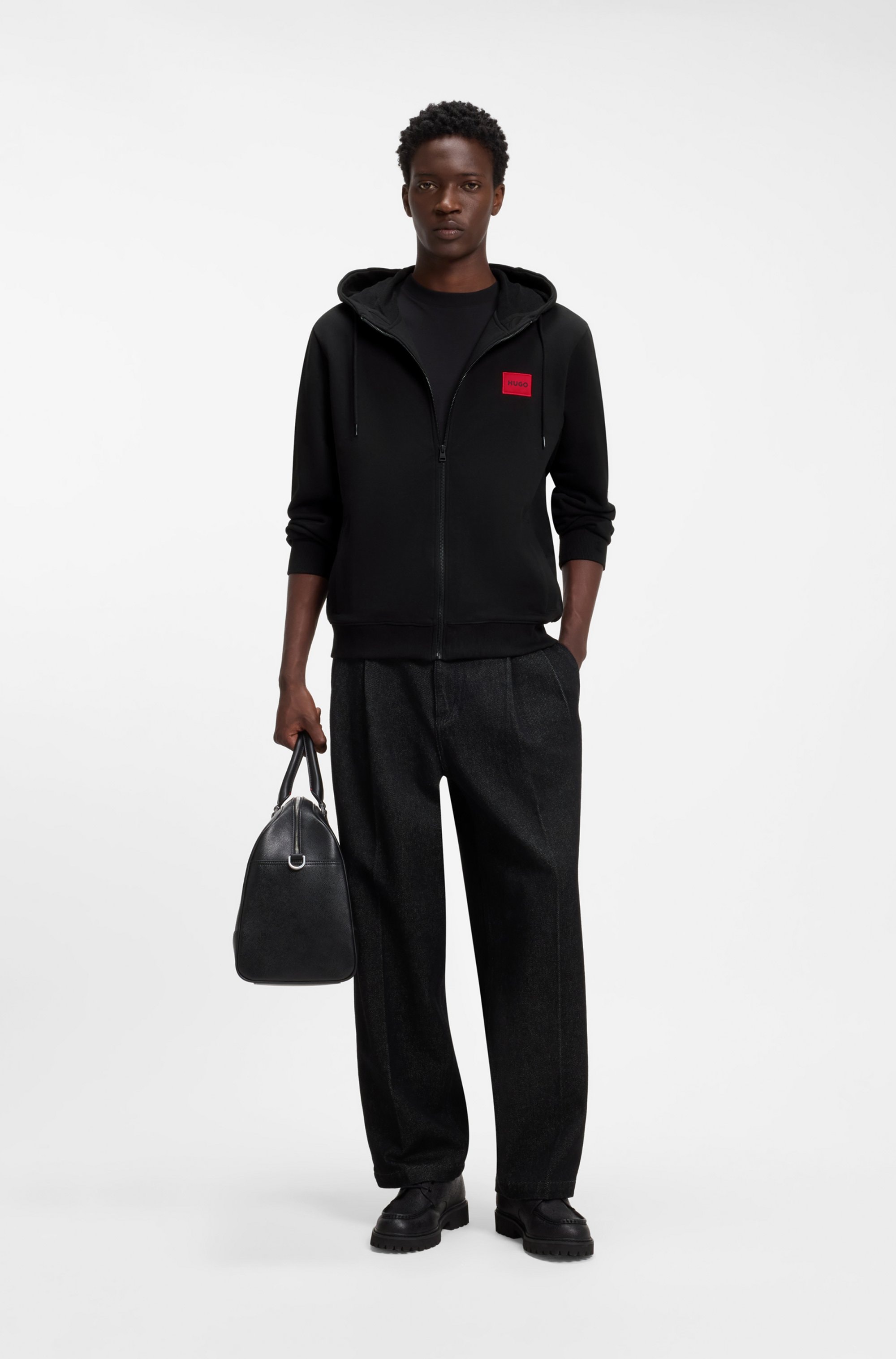 HUGO Sweat à capuche »Daple« Capuche avec cordon, coupe régulière, label tissé HUGO