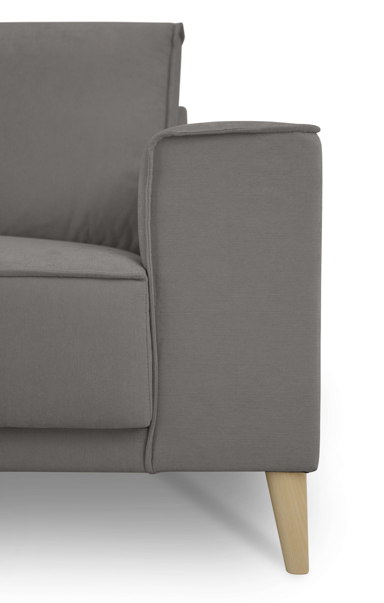 GOODproduct 3-Sitzer »Oland Skandi, weicher Chenille-Stoff« 224 cm, Wellenunterfederung, Skandi-Design, Massivholzfüsse