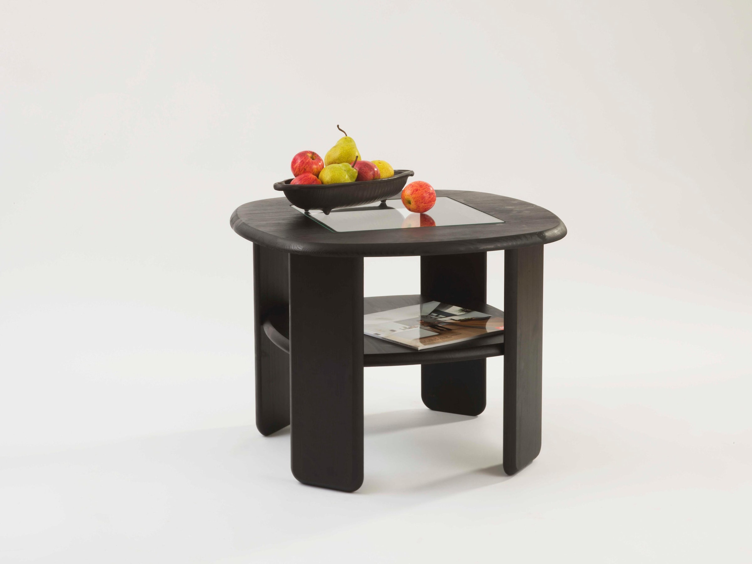 GOODproduct Table basse »Jayden 2« in zwei Grössen, massives Kiefernholz mit Glaseinsatz