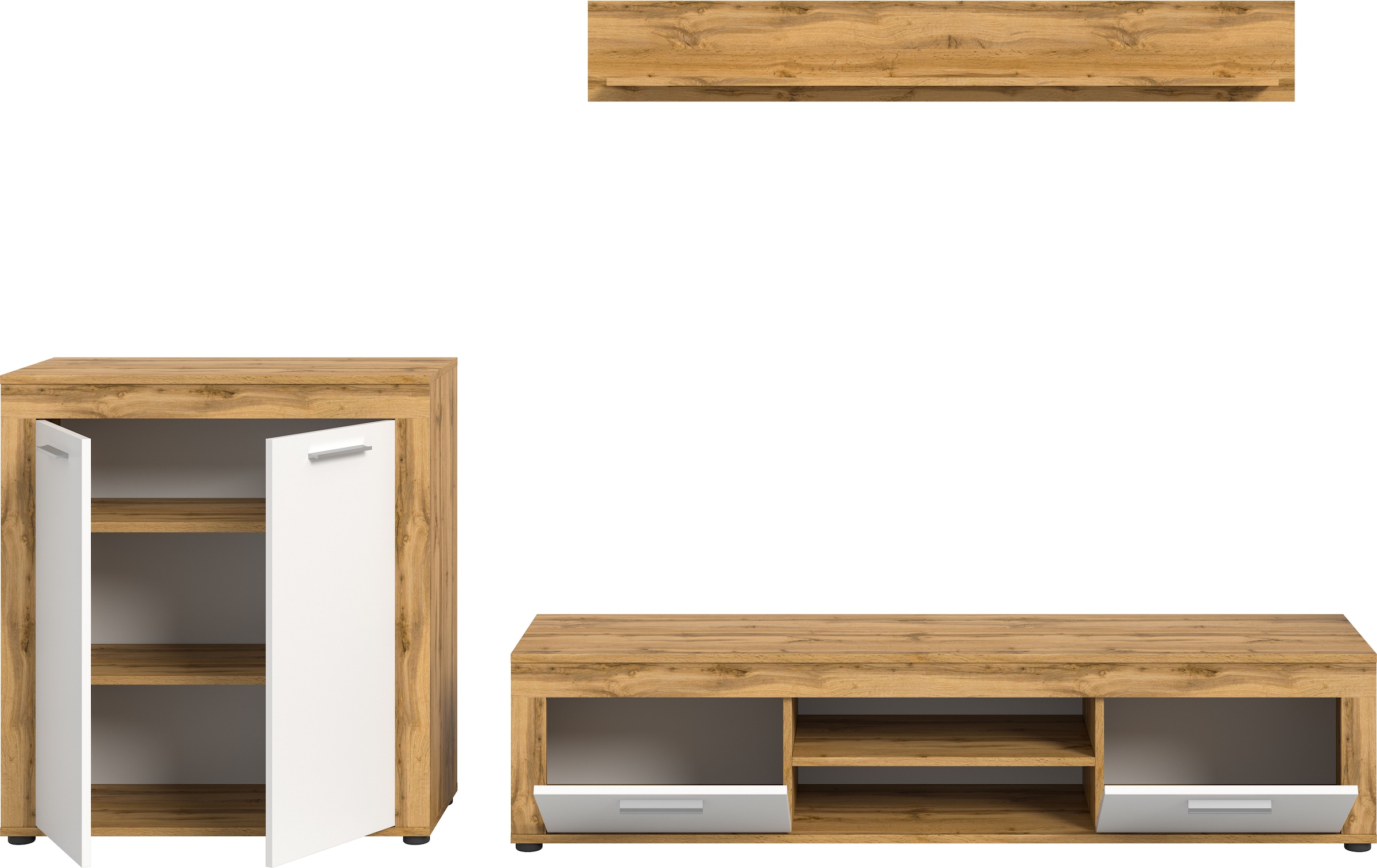 INOSIGN Meuble mural »Aosta, Breite 255cm, bestehend aus Highboard, Lowboard, Wandboard« 3 cuis tlg.