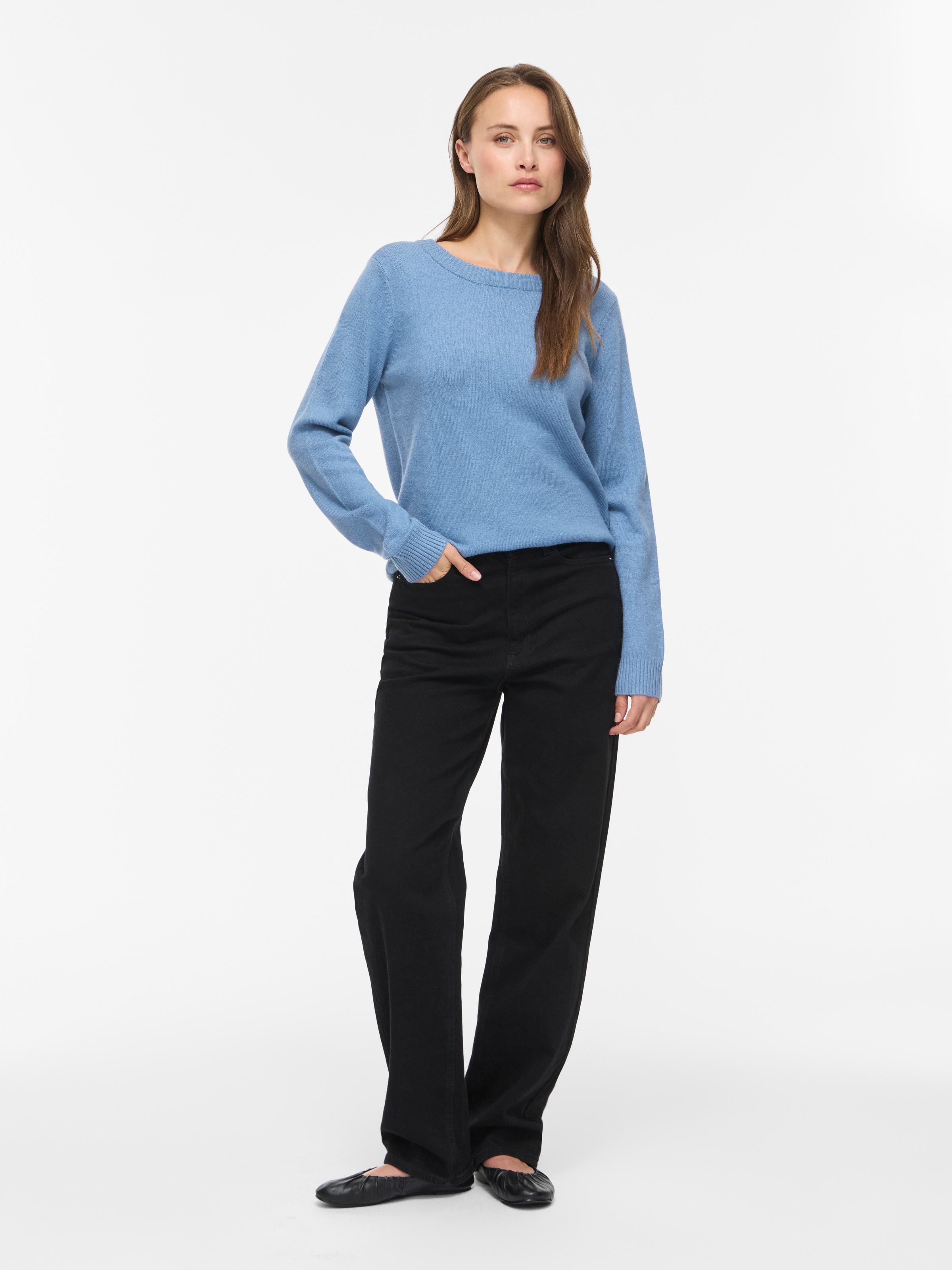 Vila Pull à col rond »VIRIL O-NECK L/S  KNIT TOP - NOOS« mélange viscose, coupe régulière