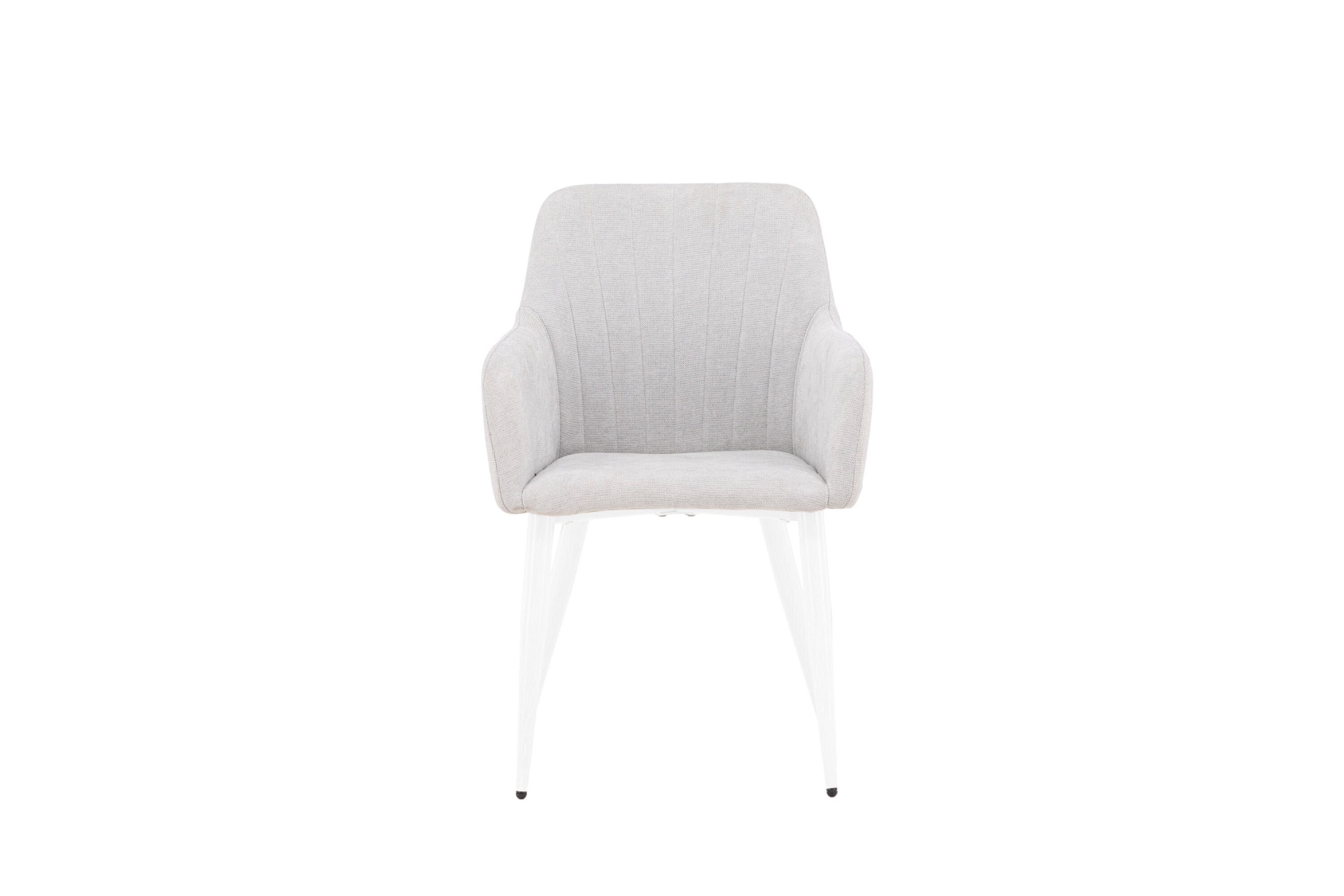 Venture Home Chaise de salle à manger »Comfort, 2er-Set Esszimmerstühle in Hellgrau, weisse Beine, robust« () 2 cuisPolsterstuhl, Leinen-Bezug hellgrau, weisse Stahlbeine, Armlehnen