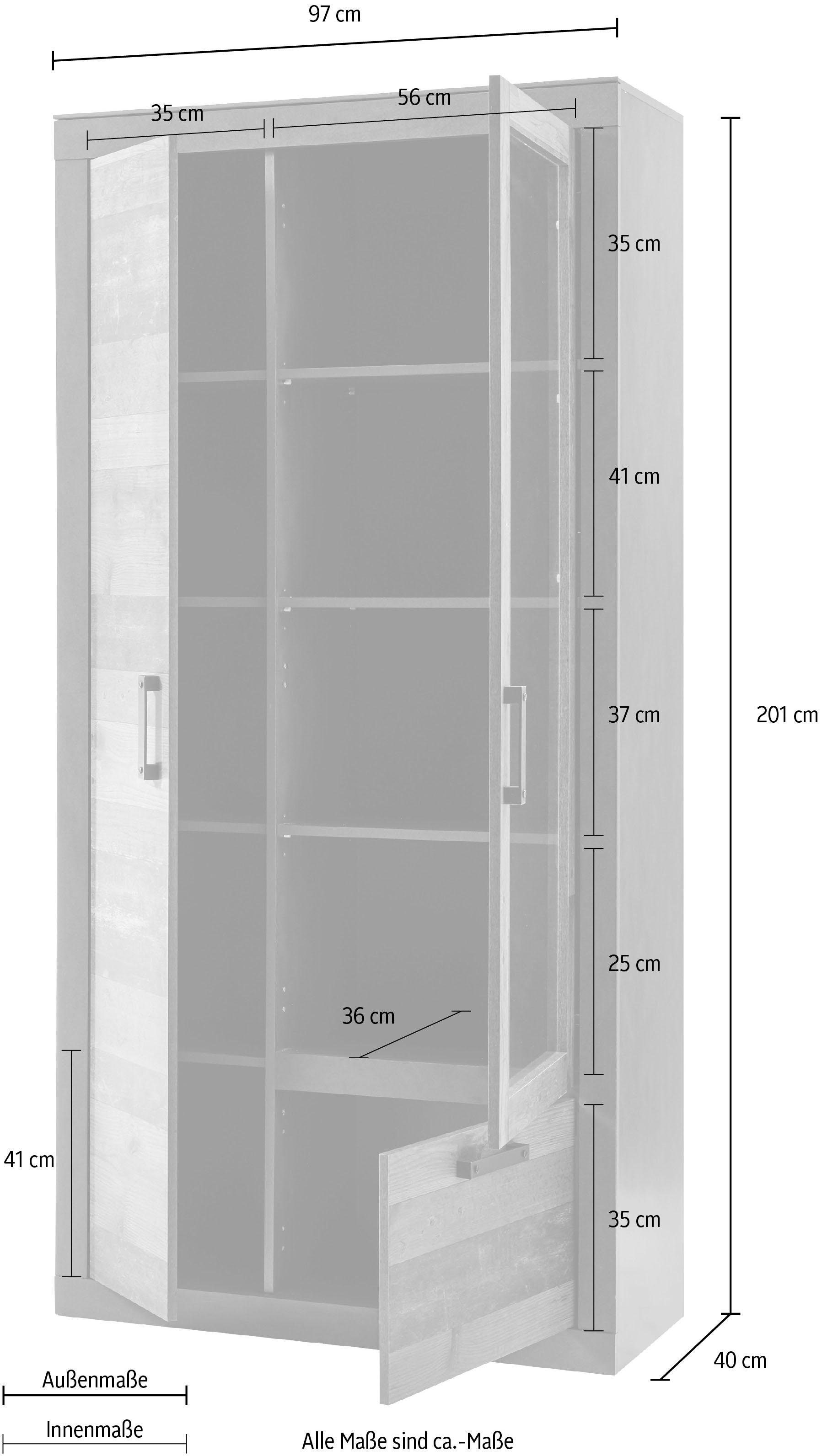 Home affaire Vitrine »BROOKLYN« Höhe ca. 200 cm