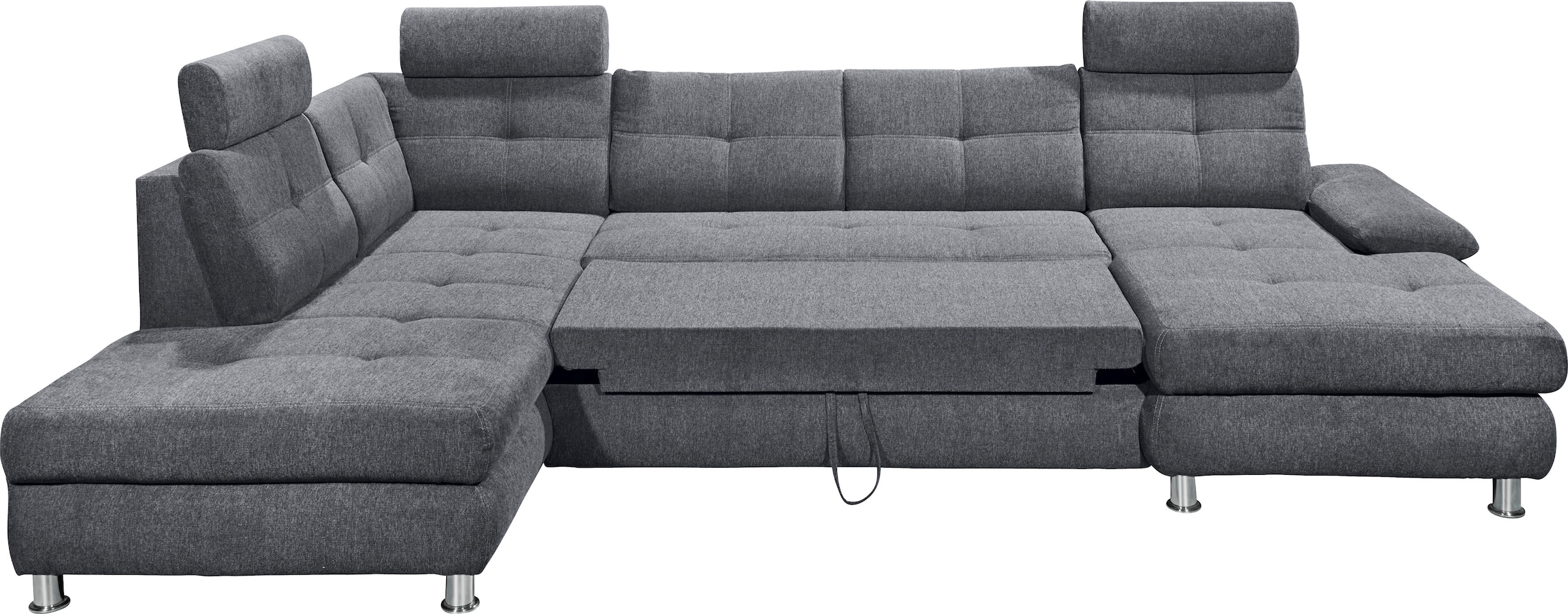 ED EXCITING DESIGN Paysage de salon »Alba U-Form« mit Bettfunktion, Bettkasten, Armteilverstellung & Kopfstützen