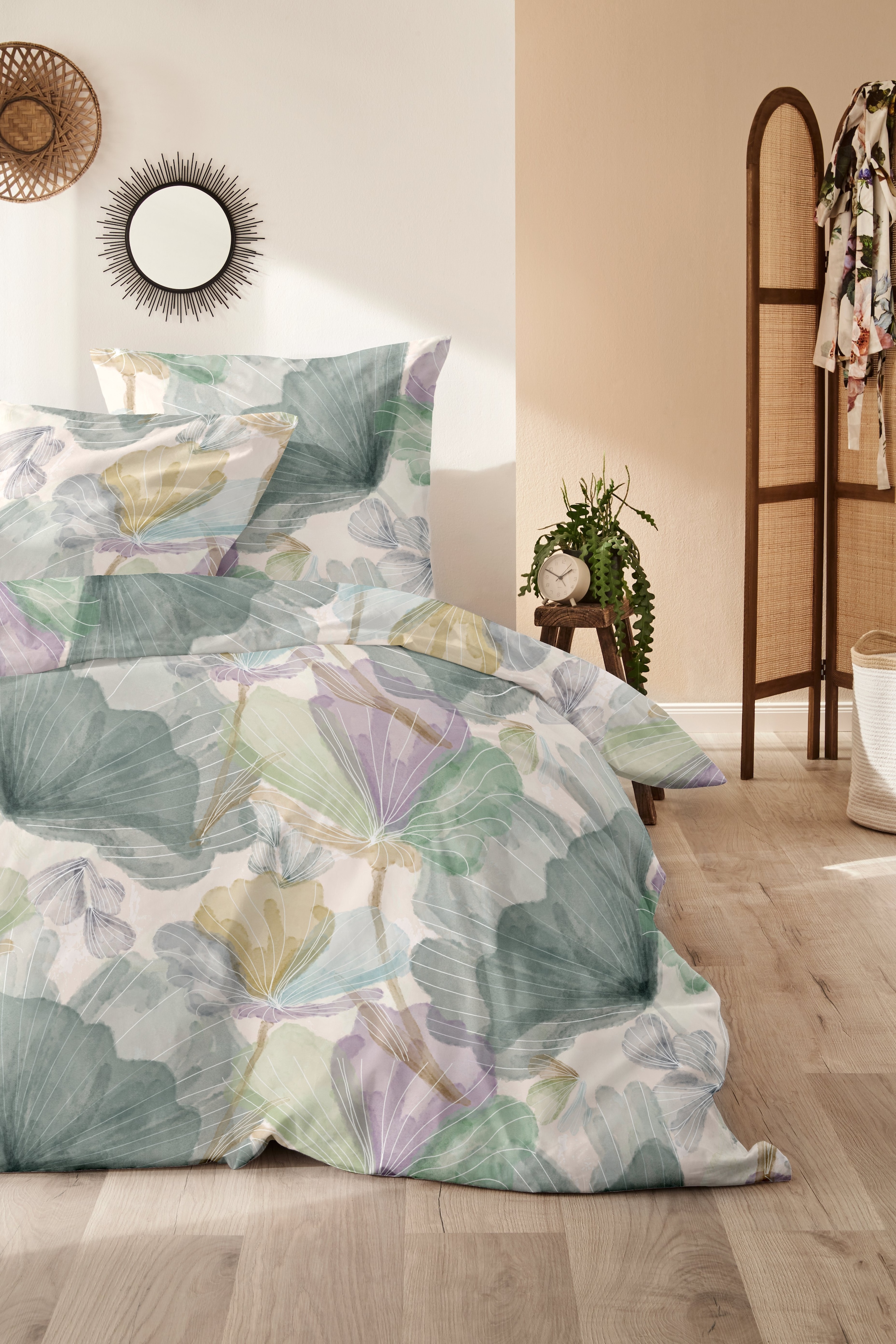 Primera Bettwäsche »Mako-Satin -Bettwäsche Lucida« 2 Stk. mit frischem Blumendesign