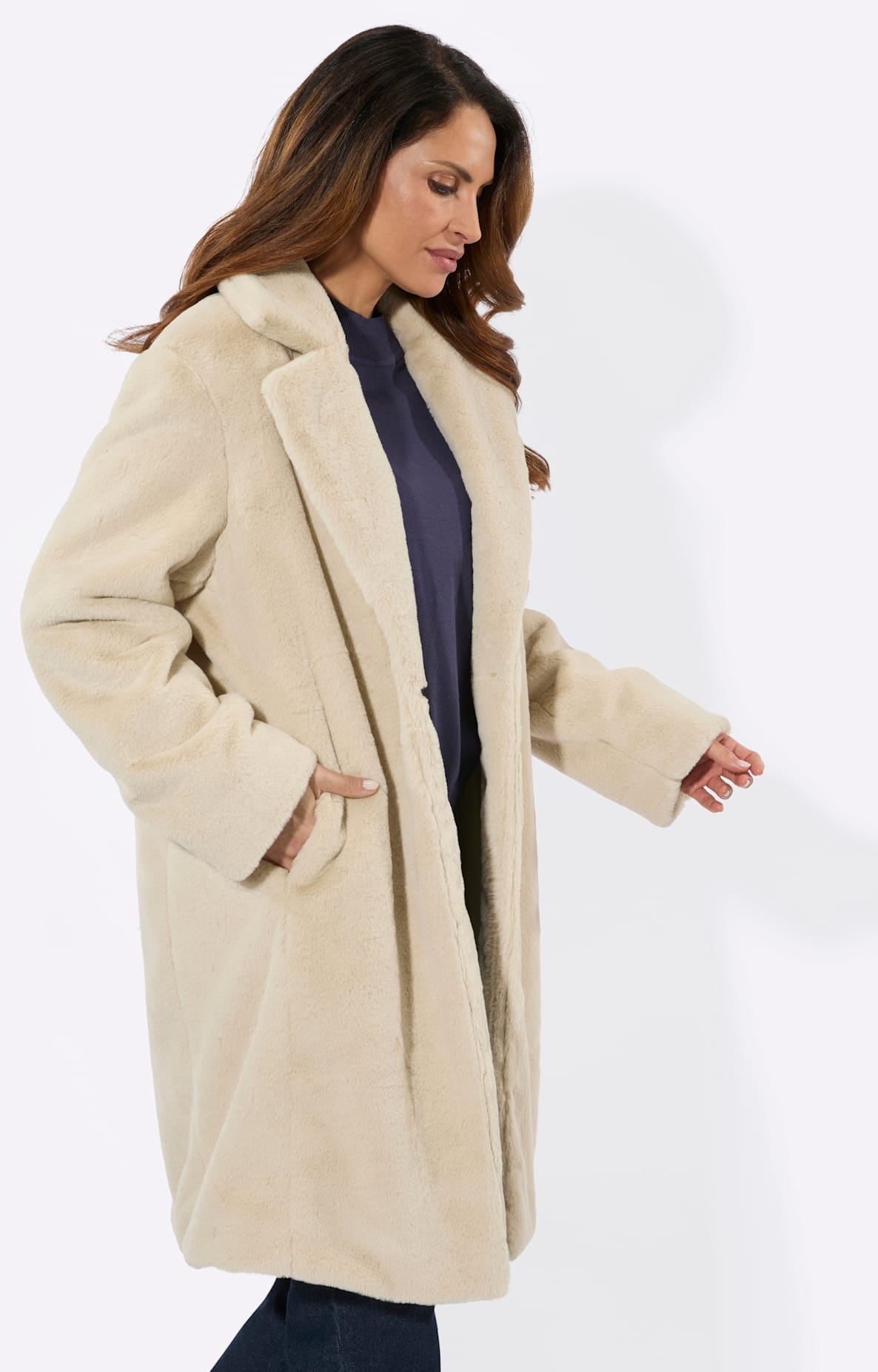 Inspirationen Manteau en imitation fourrure