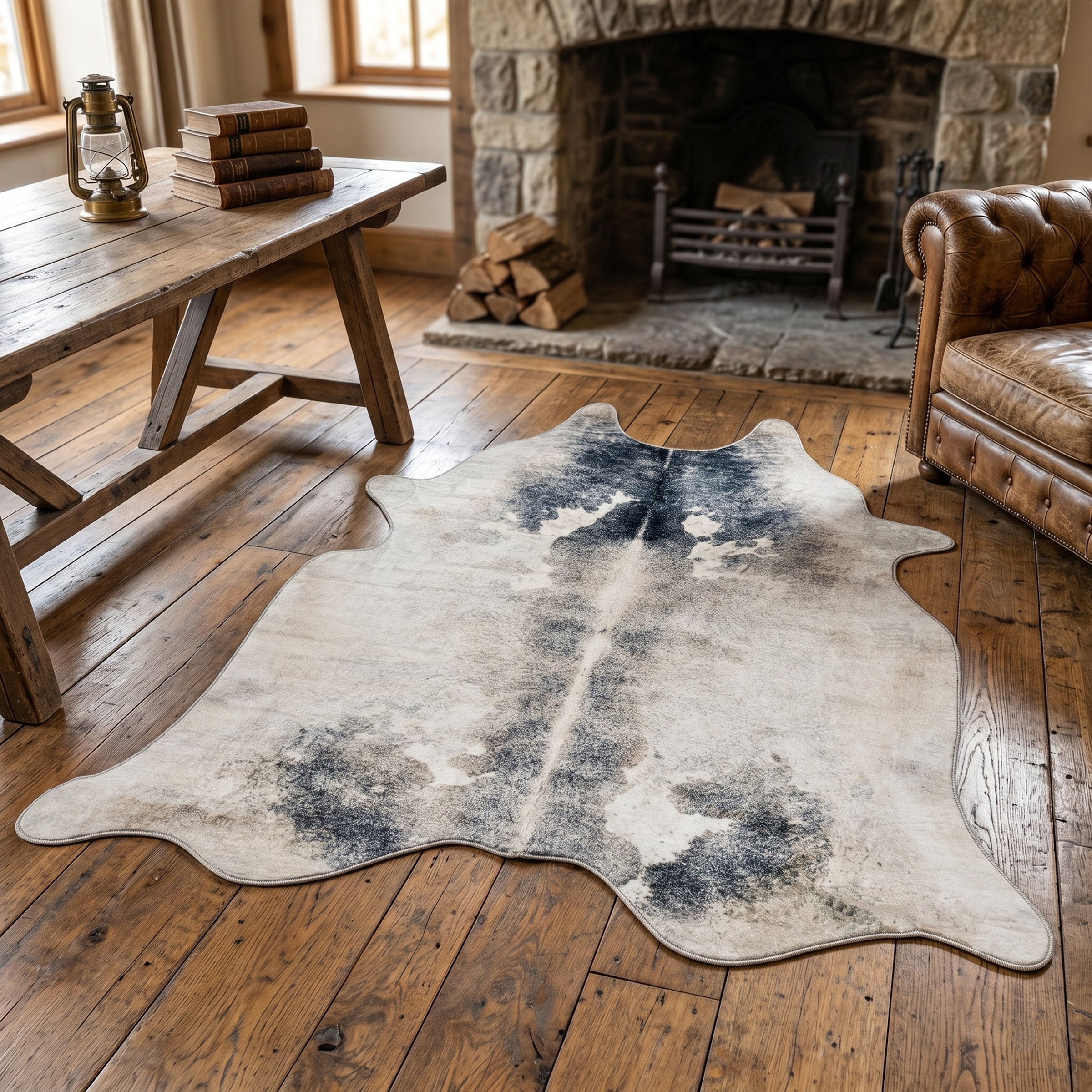 Gino Falcone Tapis en fourrure »Emilia« En forme de fourrure 3 mm Höhe fausse fourrure, imprimée, effet peau de vache, idéale au salon & chambre