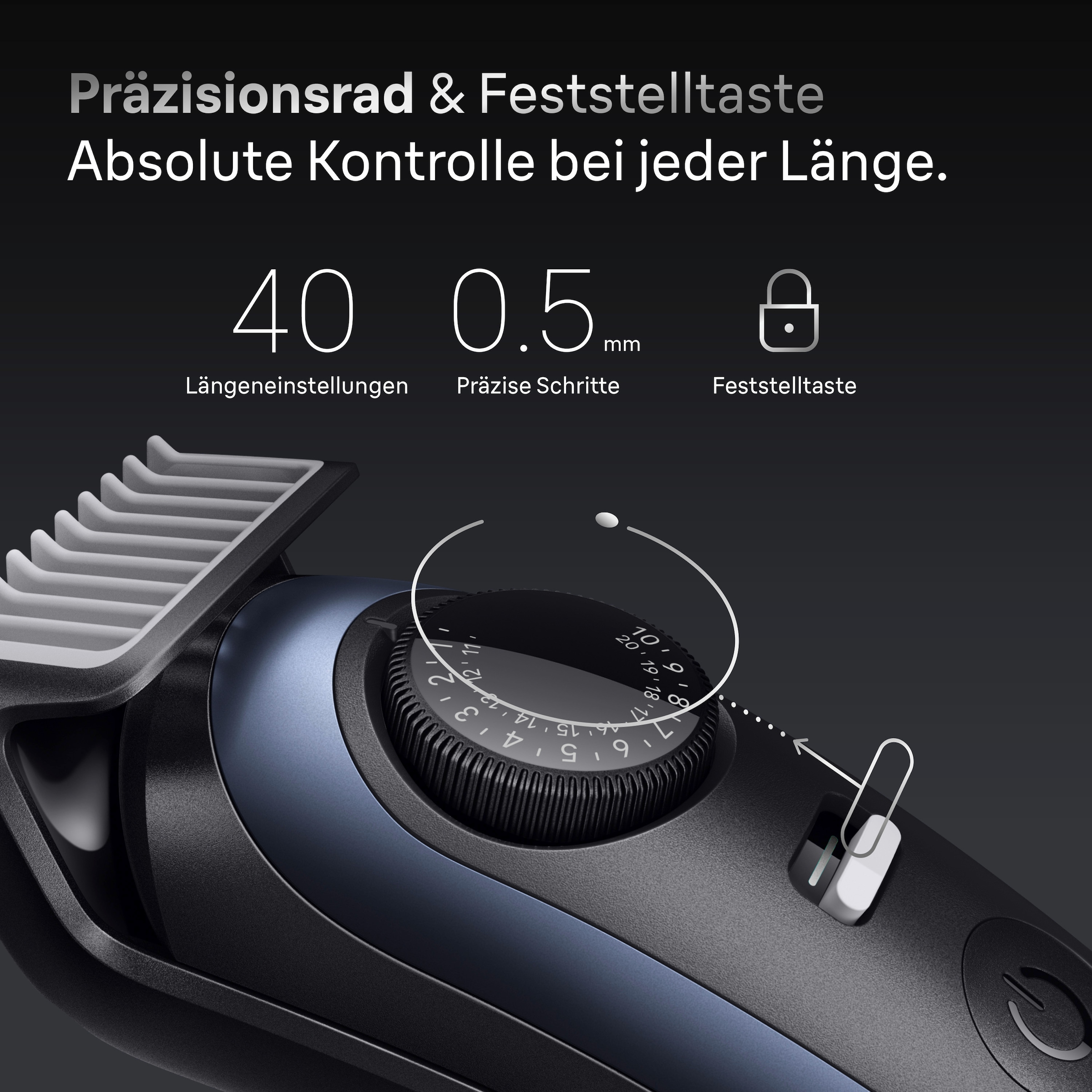 Braun Tondeuse à cheveux »Series 7 BT7540 / BT7520« 8 Aufsätze Ensemble 11 en 1, ProBlade, tondeuse à poils de nez, AutoSense, batterie 120 min