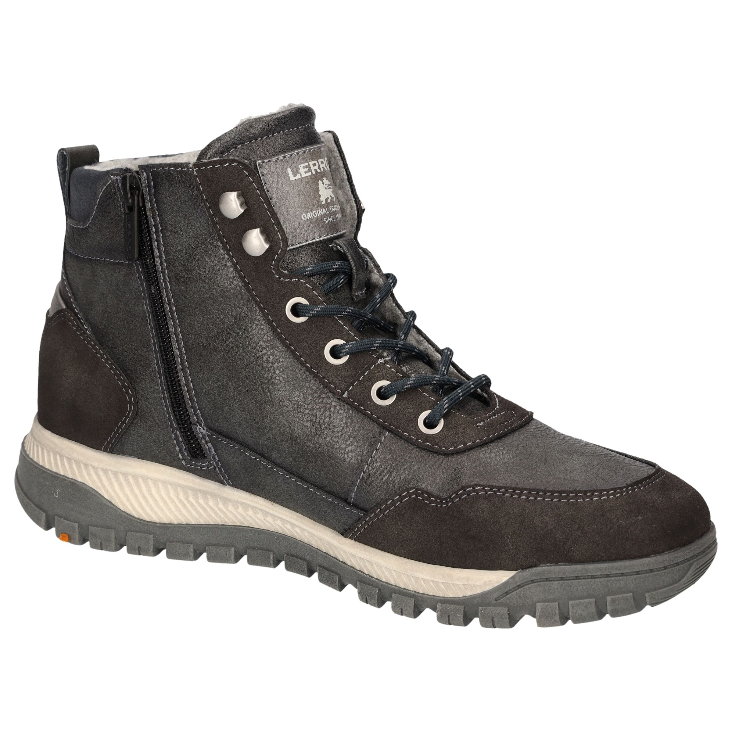 LERROS Bottes d'hiver  Bottes à lacets, bottes outdoor avec fermeture éclair décorative extérieure
