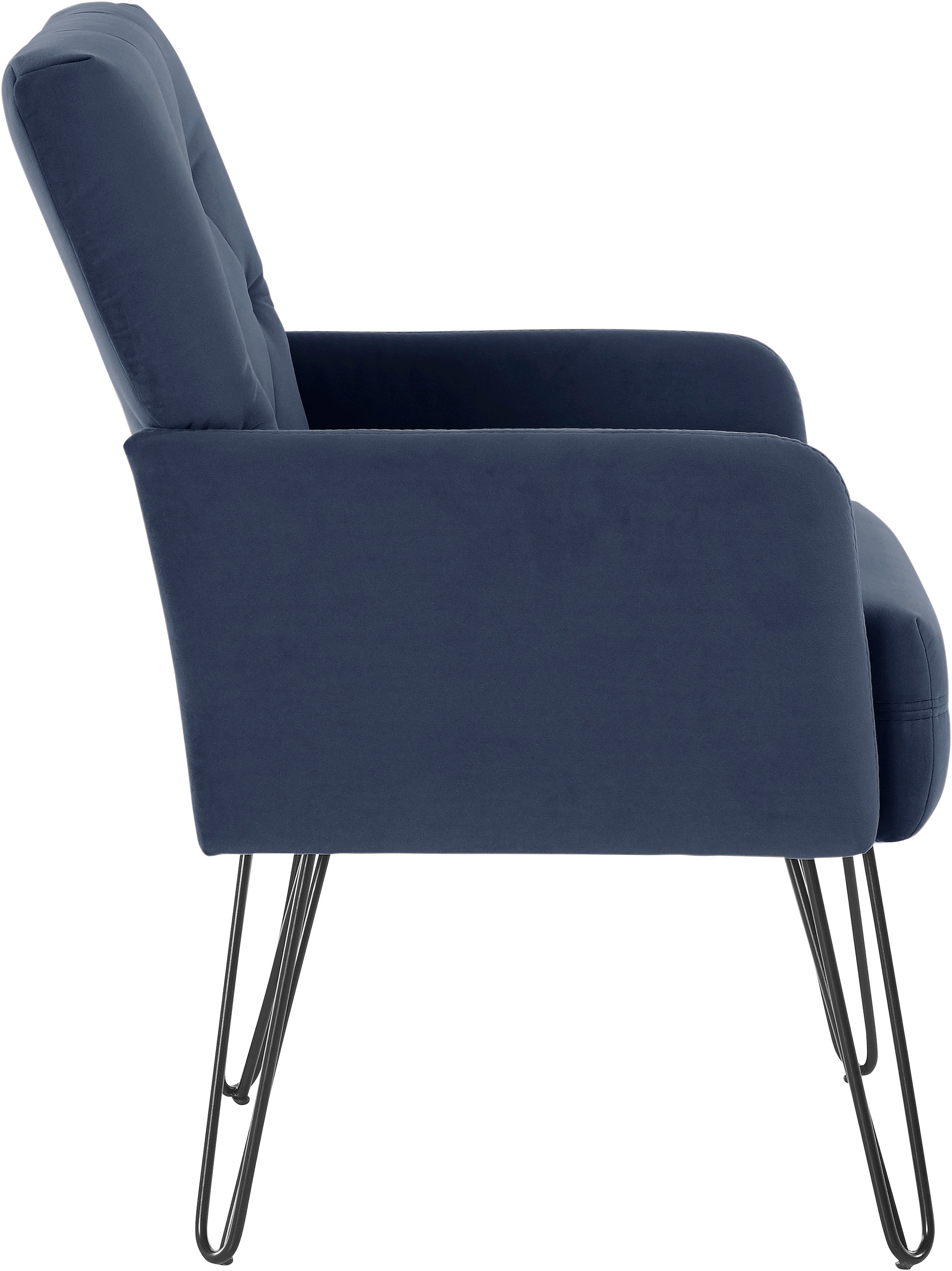 exxpo - sofa fashion Sessel »Doppio, Loungesessel mit Designuntergestell, bequem und elegant« aufwendige Rückenverarbeitung, Breite 61 cm