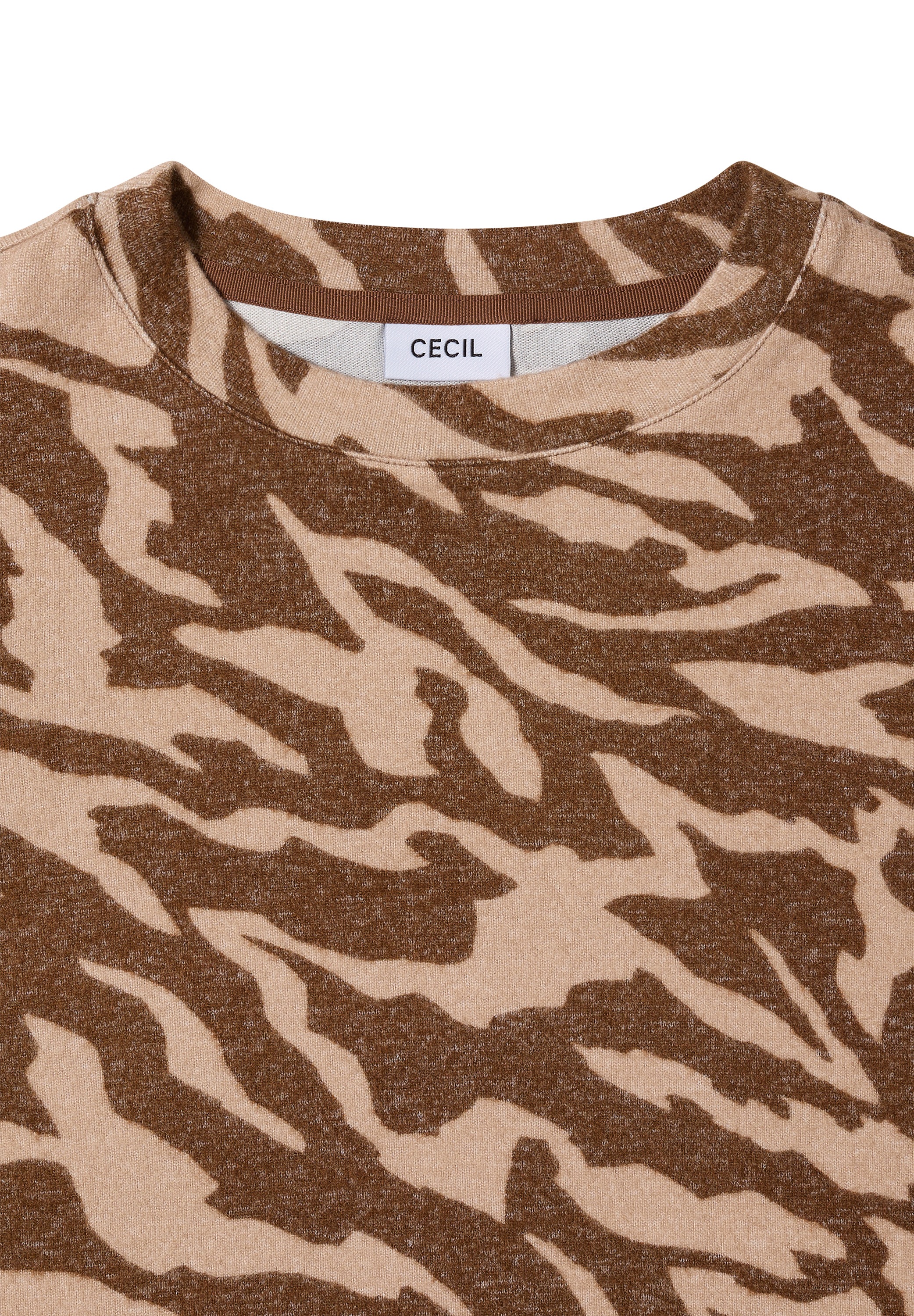 Cecil Pull , mit Animal-Print und in Melange-Optik
