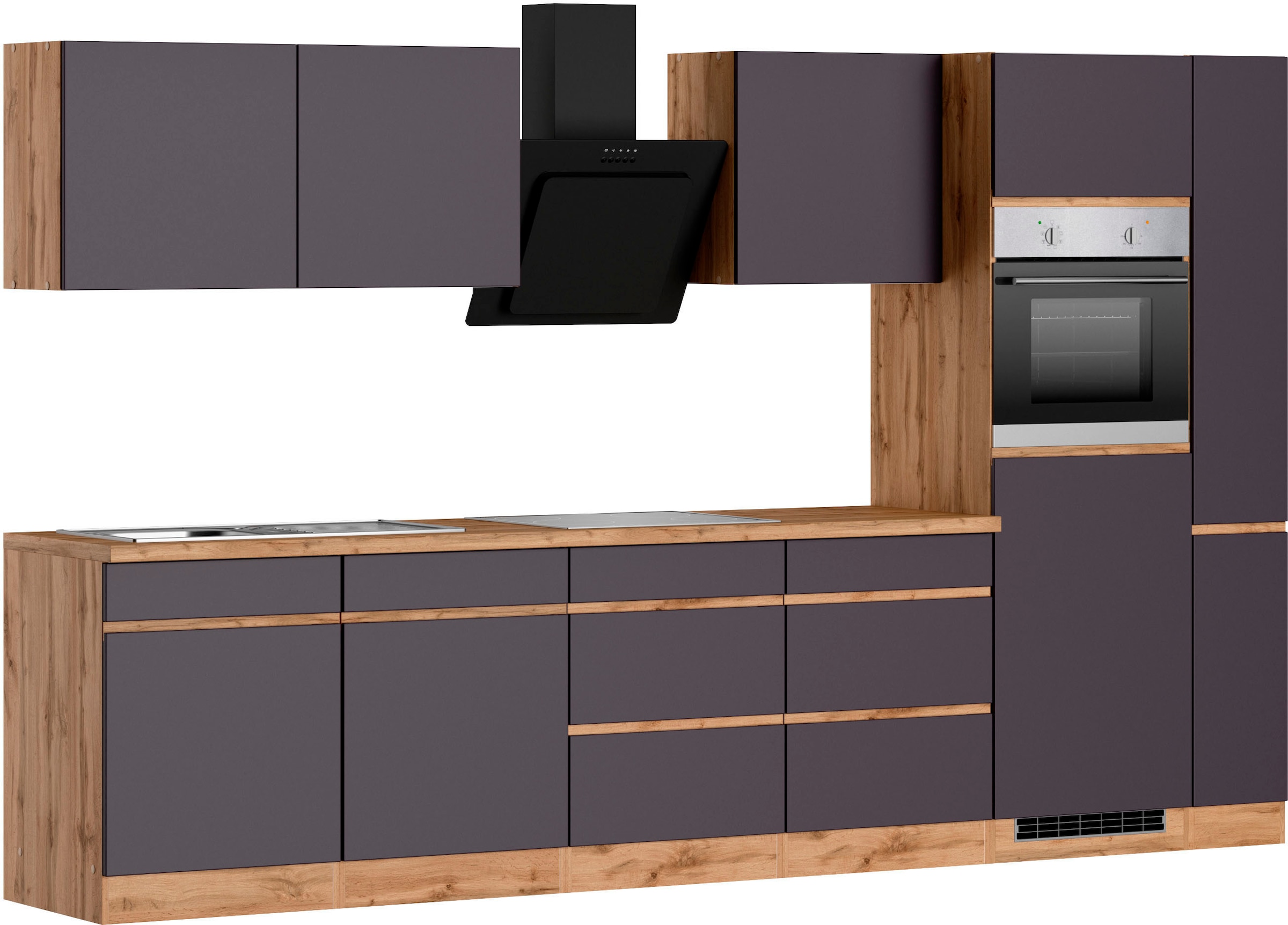 KOCHSTATION Kitchenette »KS-Riesa« largeur d'installation 330 cm, sans appareils électriques