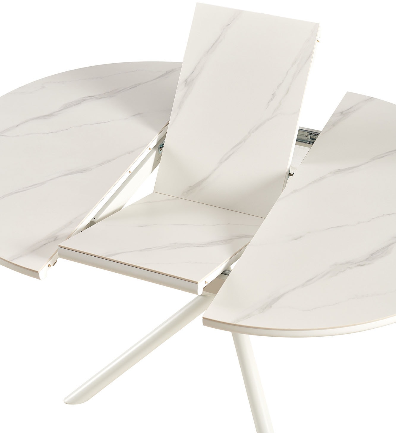 SalesFever Esstisch »Stuttgart Esstisch für stilvolles Speisen« rund, Keramik, ausziehbar auf 120 - 160 cm