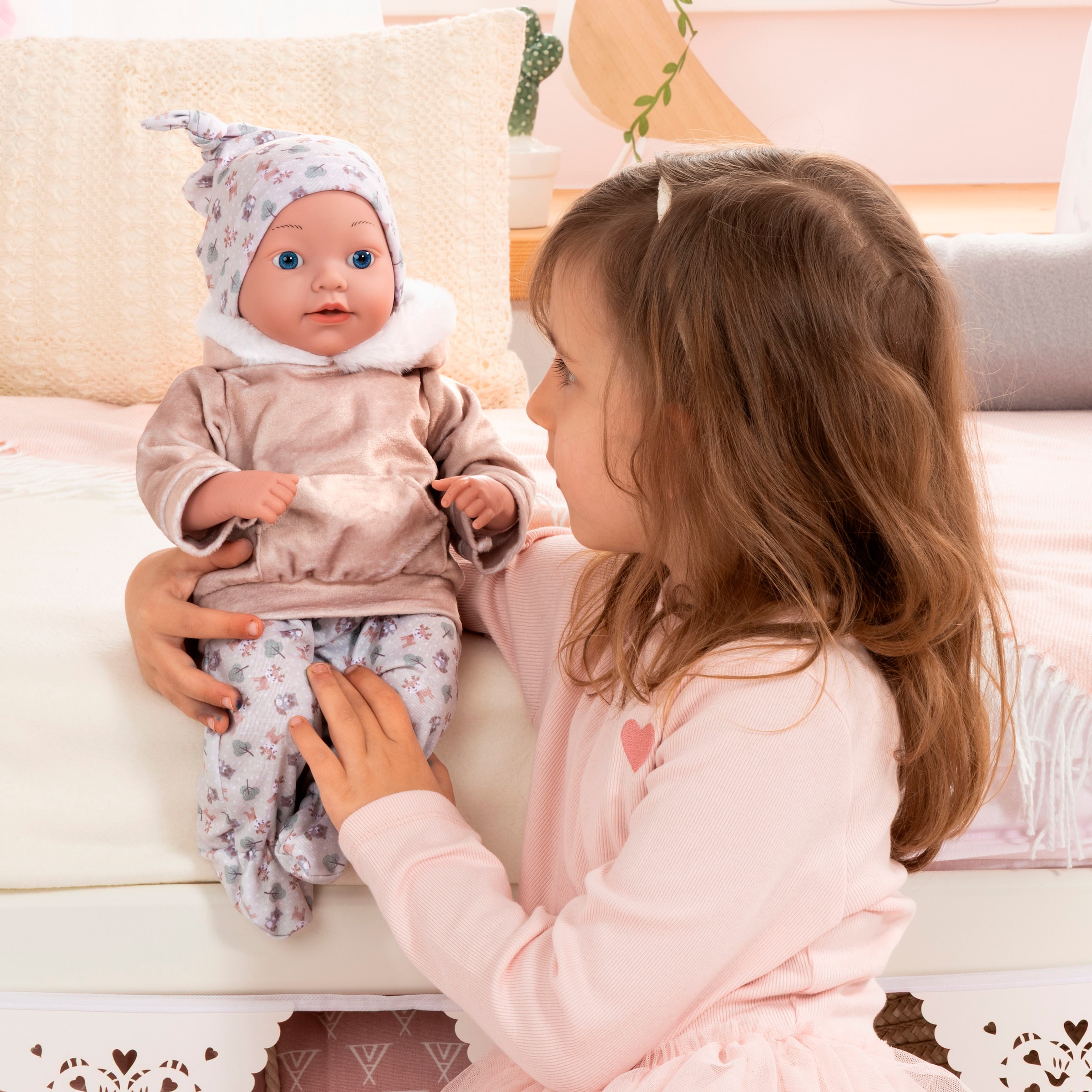 Bayer Babypuppe »Reborn Baby, 38 cm braun«