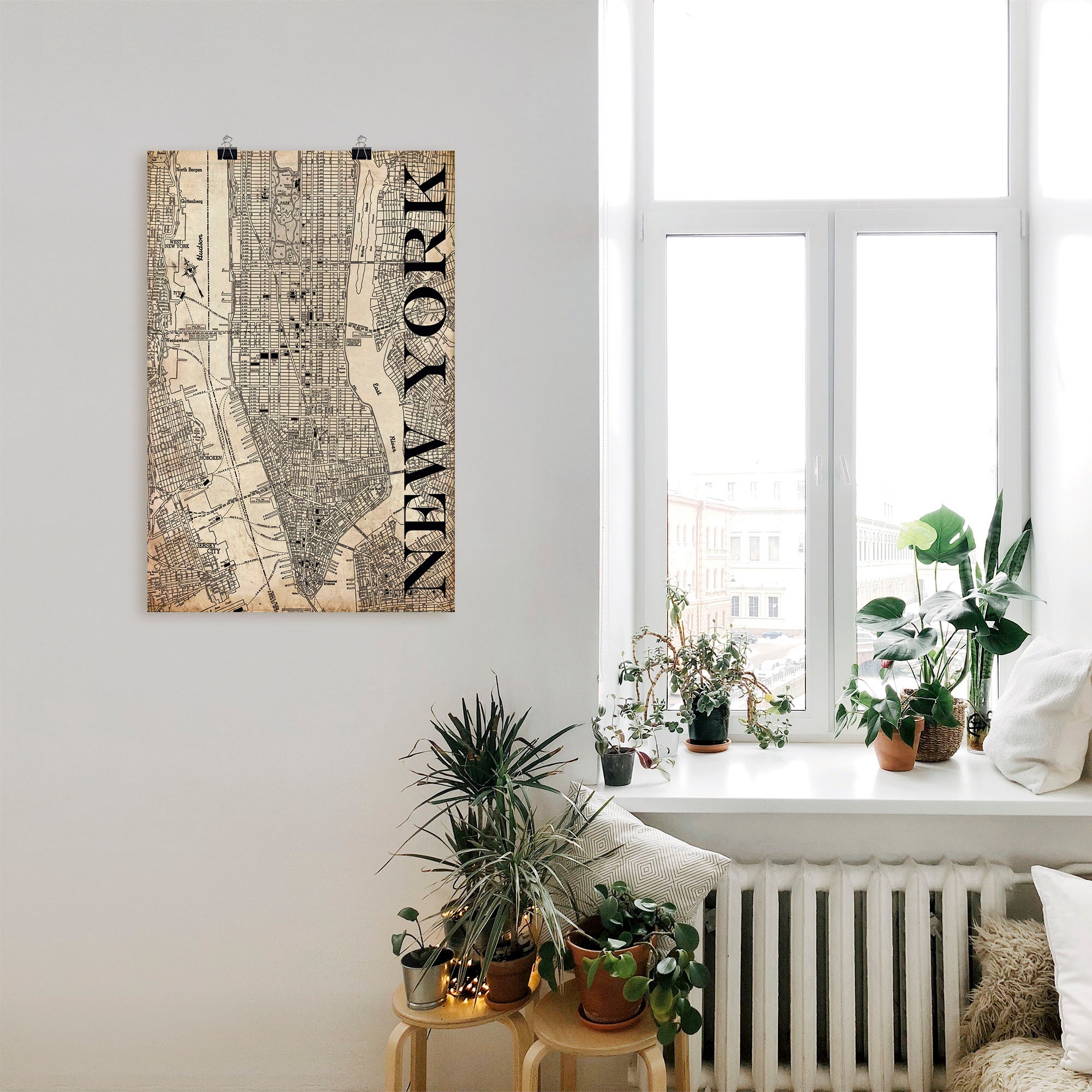 Artland Wandbild »New York Karte Strassen Karte Grunge« Amerika 1 Stk. tlg. als Leinwandbild, Poster in verschied. Grössen
