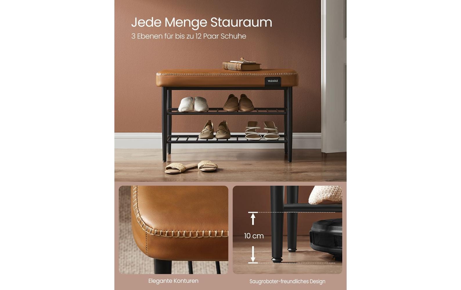 VASAGLE Empileur de chaussures »Ekho 80 x 50 cm Braun«