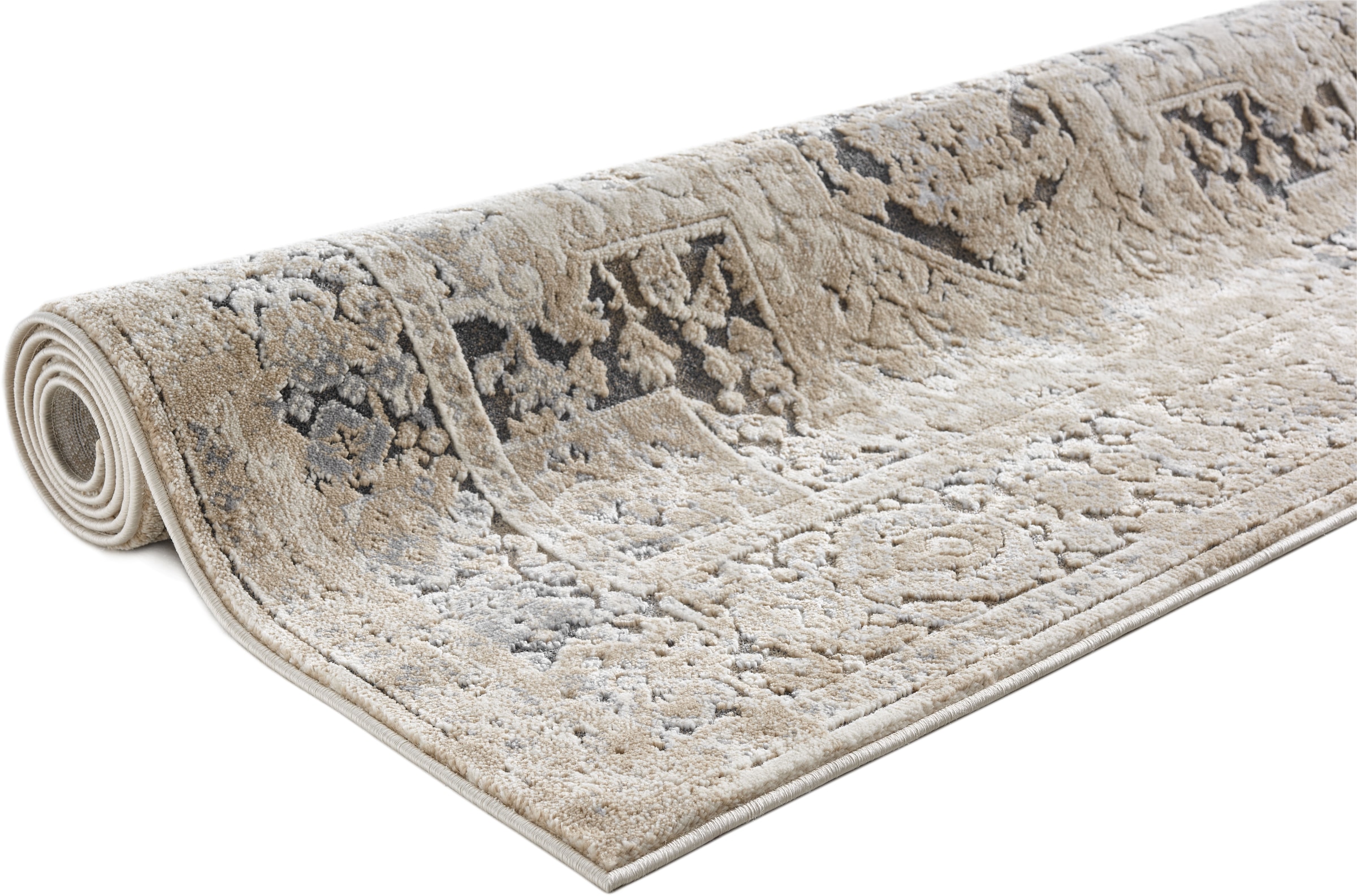 GOODproduct Tapis »Kylan, Hoch-Tief-Struktur, dezenter Glanz« Rectangulaire 9 mm Höhe Schrumpf-Garn-Effekt, im Vintage-Look, dichte Qualität, Wohnzimmer