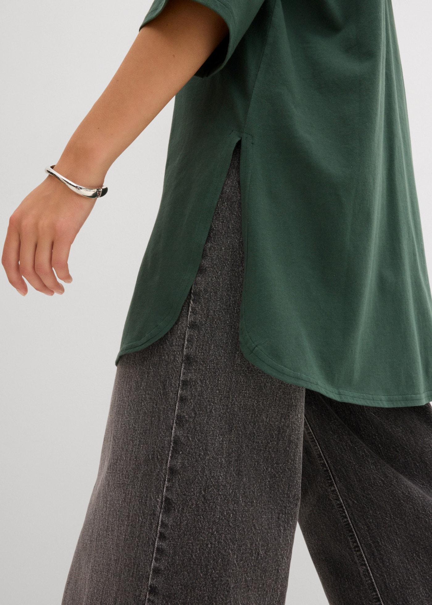 bonprix Oversize-Shirt mit Seitenschlitzen, aus Baumwolle