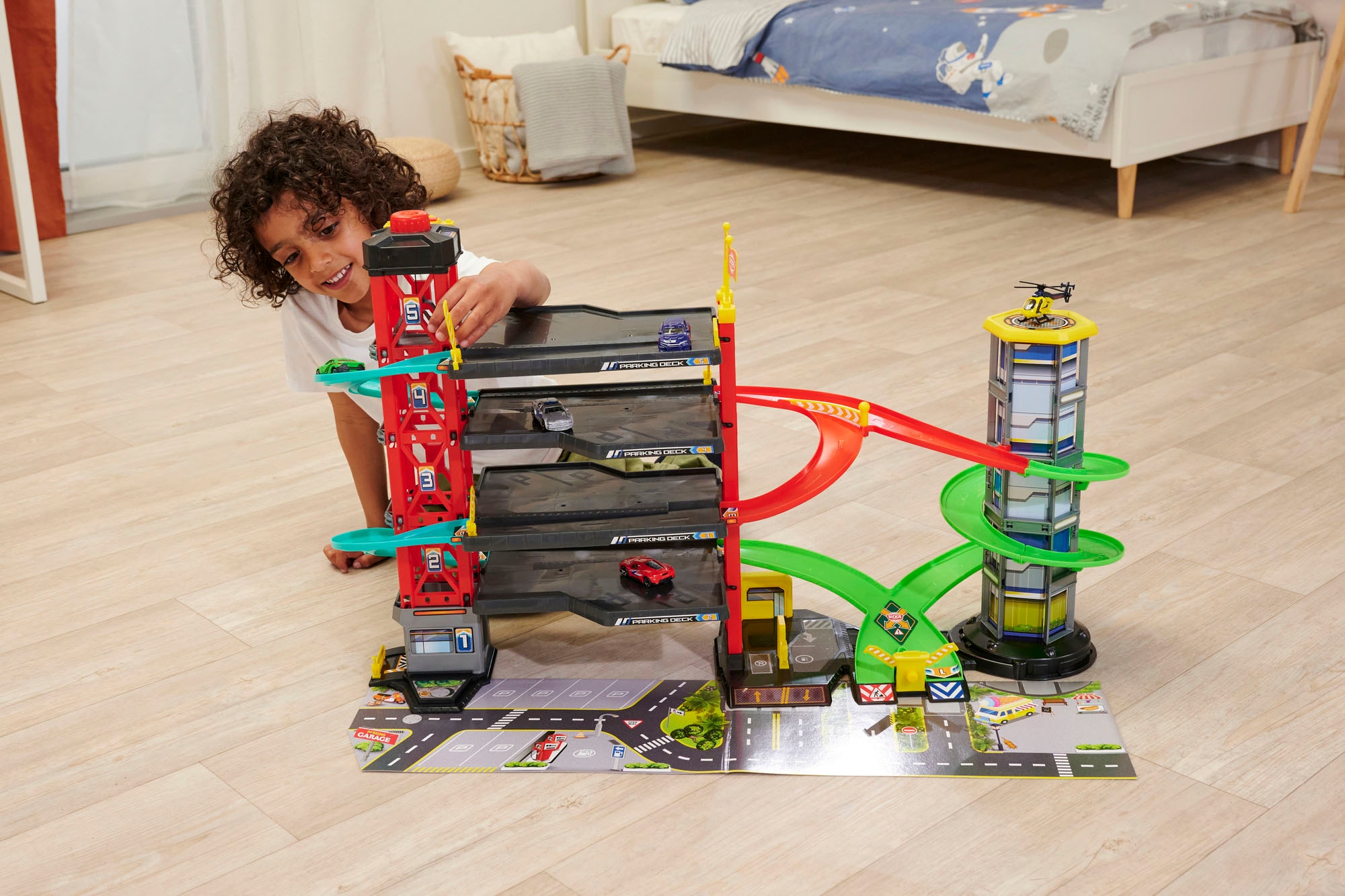 Dickie Toys Garage de parc de jeu »Parking Garage« inklusive 5 Fahrzeuge; mit Licht und Sound