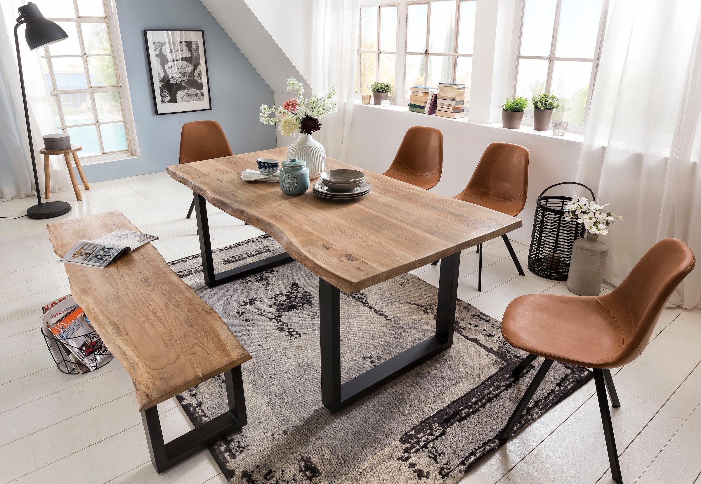 Home affaire Esstisch »Manhattan« mit echter Baumkante
