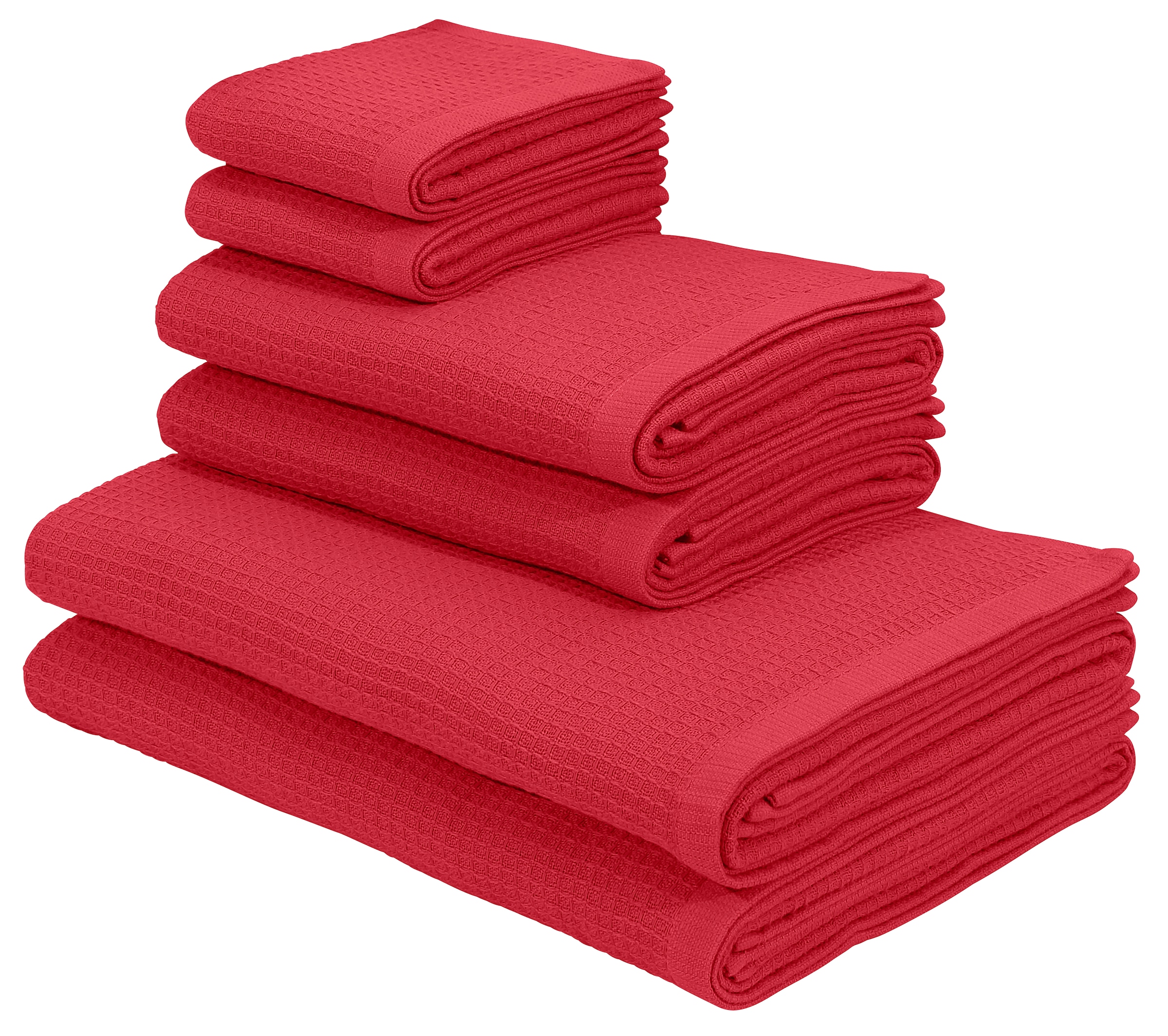 KangaROOS Handtuch Set »Cassidy, Handtuch in Premium Qualität, 500 gr/m², Waffeloptik« Duschtücher, Handtücher, Gästetücher, 100% Baumwolle, 5 Jahre Garantie