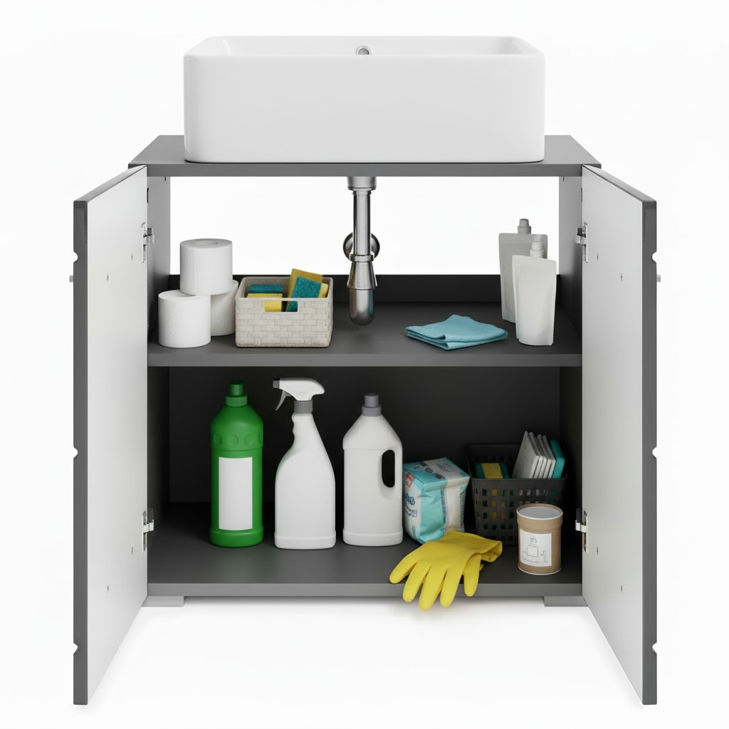 GOODproduct Waschbeckenunterschrank »Föhr« minimalistisch, zeitlos, hochglänzend