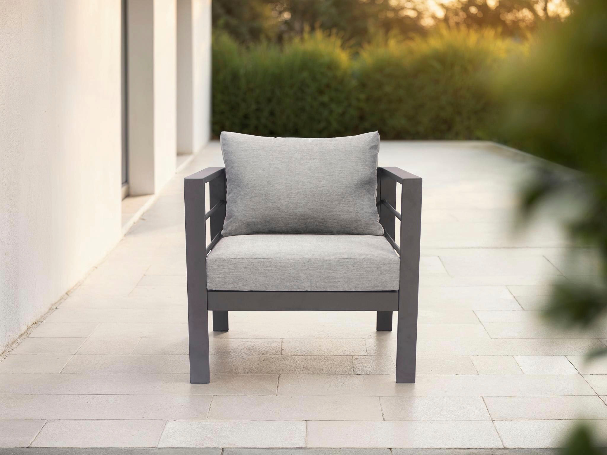 KONIFERA Gartenlounge-Set »»New Jersey«« Set, 1x 3er Sofa, 1x 2er Sofa,  2 Sessel, Tisch 62x110x41 cm, 19 Stk. tlg. inkl. Auflagen, Tischplatte aus Nonwood