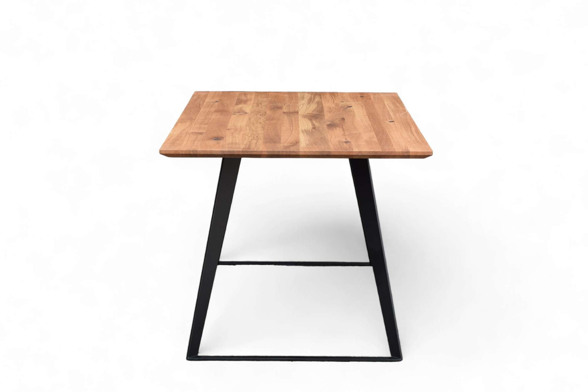 Home affaire Esstisch »Talwiese Küchentisch, U-Form Metallgestell, Wildeiche massiv geölt« Baum Kante oder Schweizer Kante, erhältlich in 3 Grössen und 2 Farben