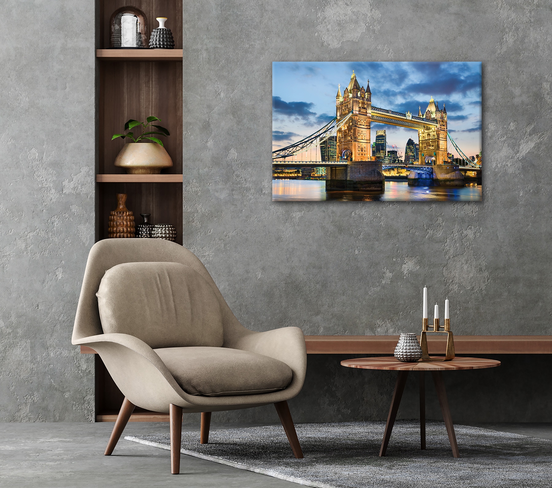 Bönninghoff Leinwandbild »Wandbild TOWER BRIDGE 60x90 cm – Leinwandbild Keilrahmen Deko modern« Brücken | Gebäude | Grossbritannien | London | Skyline | Stadt | Städte 1 Stk. tlg. auf Keilrahmen gespannt