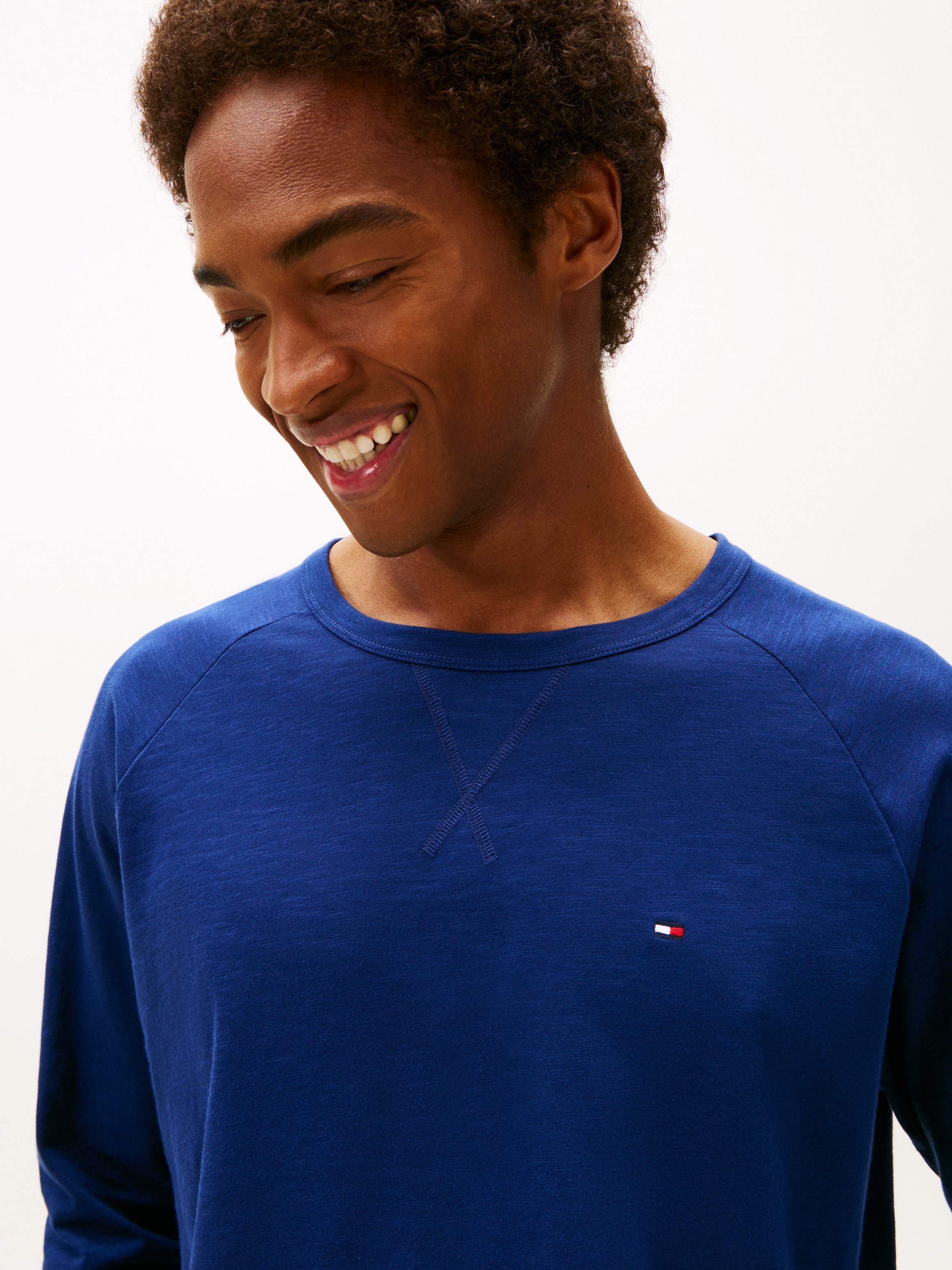 Tommy Hilfiger Underwear Pyjama »JERSEY PYJAMA SET CUFFED« Bündchen am Bein, Raglanärmel, normale Passform, mit Struktur