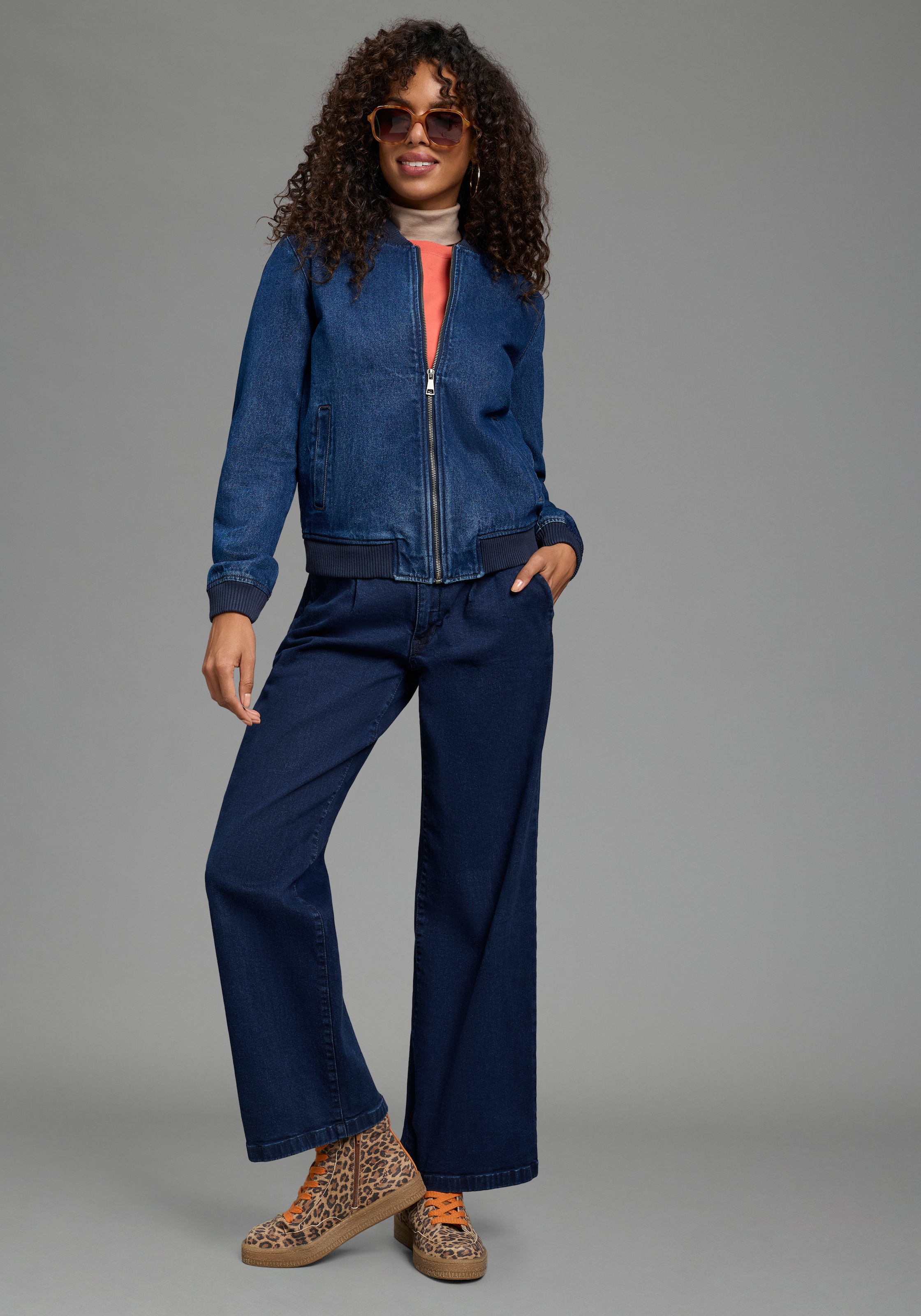 Arizona Veste en jean »im winterlicheren Denim« longueur hanches, coupe Comfort Fit, avec fermeture éclair