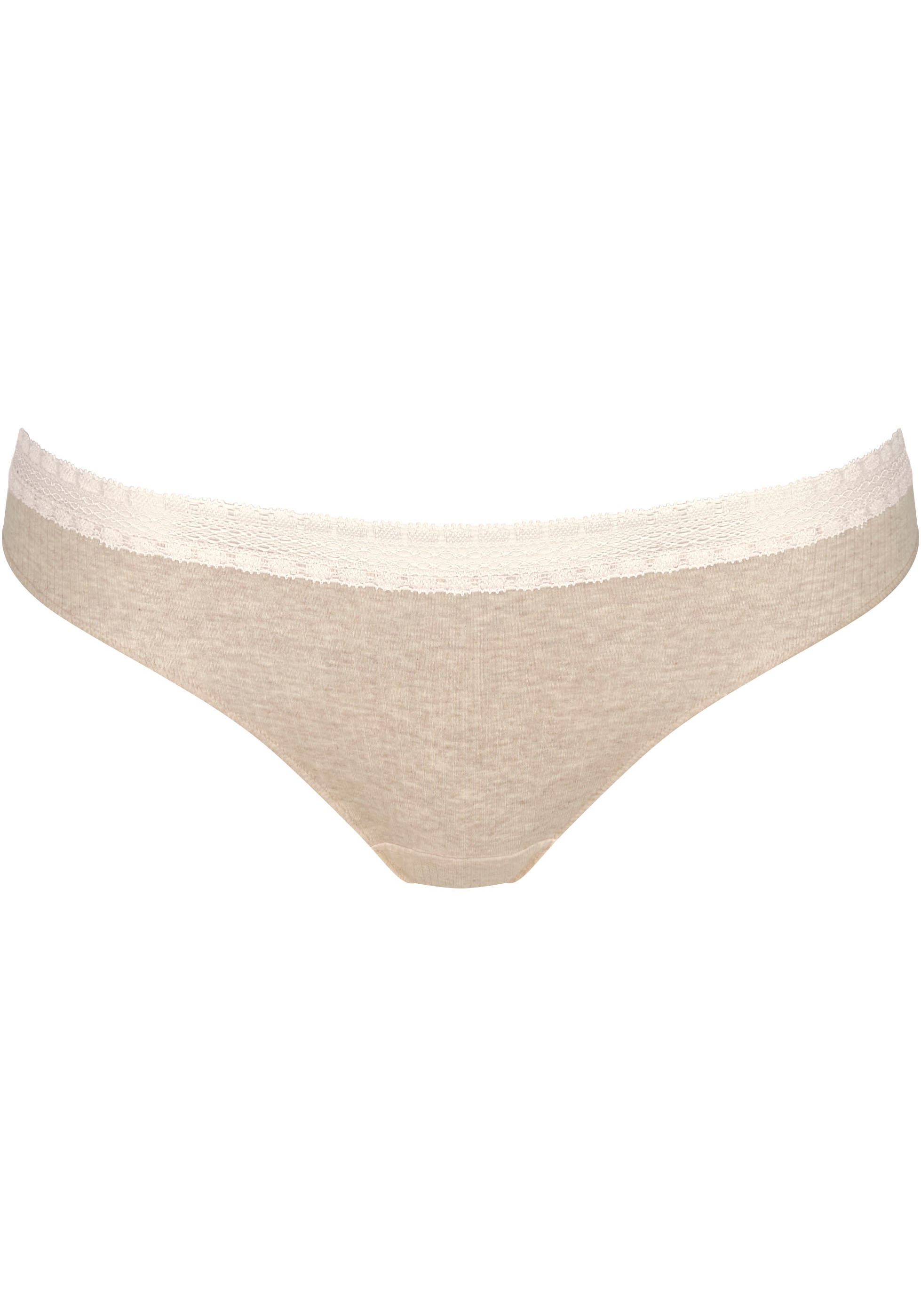 sloggi Brasilslip »GO Ribbed« 2er Pack,  Feinripp, Stretch-Spitze, bequem, weich, elastisch