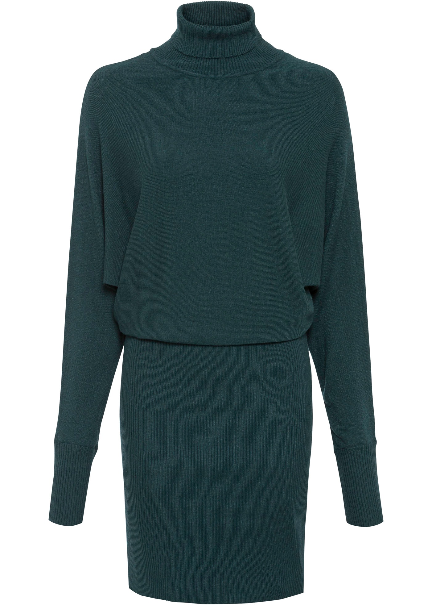 bonprix Strickkleid mit Rollkragen, aus Viskose, Polyamid und Polyester