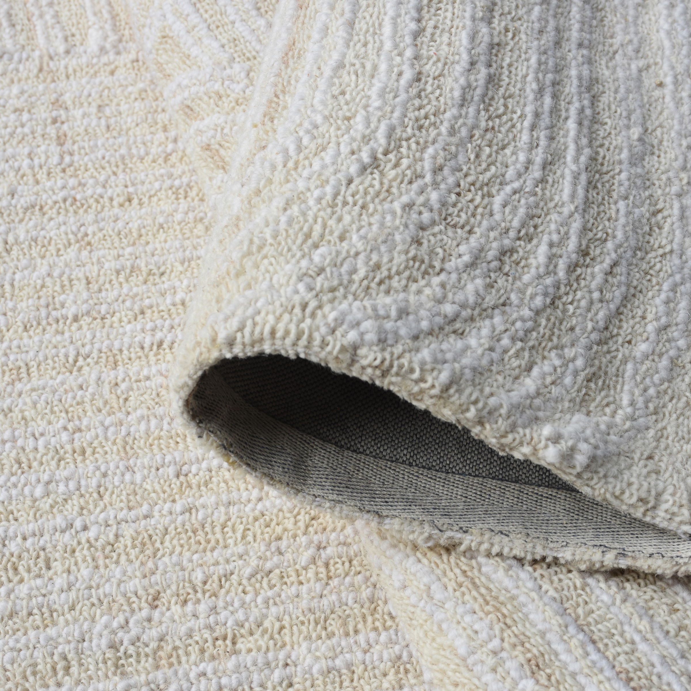 my home Tapis en laine »Brevik, handgefertigt, Wolle, Hoch-Tief-Struktur« Rectangulaire 11 mm Höhe einfarbig, Wolle, Teppich, Wohnzimmer, Schlafzimmer, Esszimmer