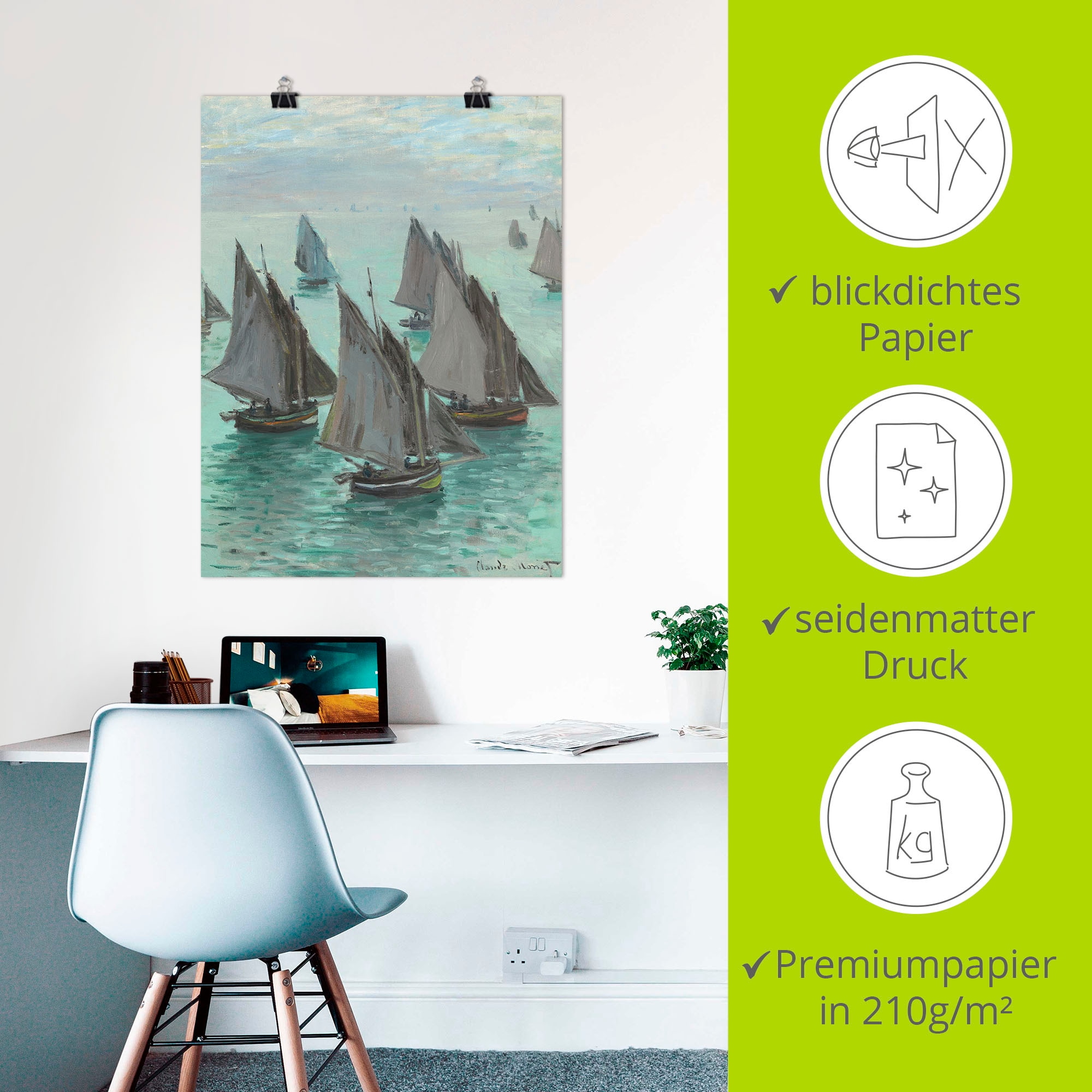 Artland Fresque murale »Fischerboote bei ruhigem Wetter« 1 cuis tlg. als Leinwandbild, Poster in verschied. Grössen