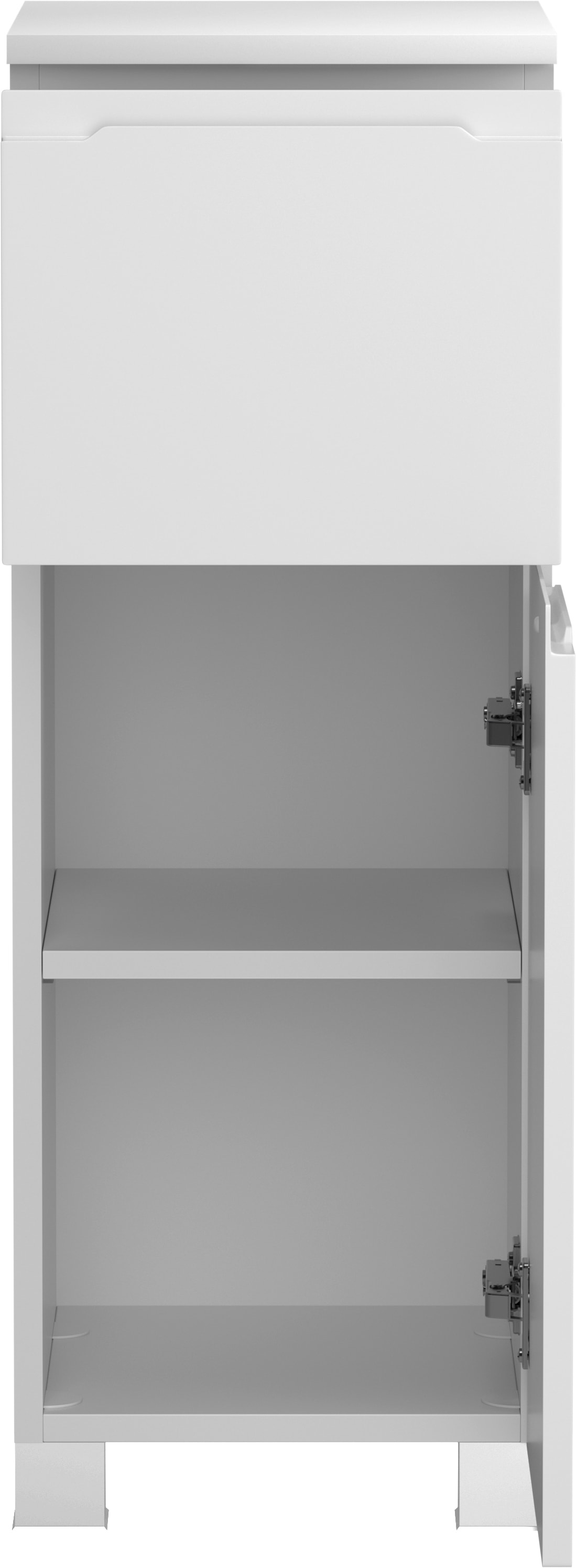 welltime Armoire basse »CABO, gedämpfte Scharniere, Softclose-Auszug« blanc mat, design sans poignées, réversible
