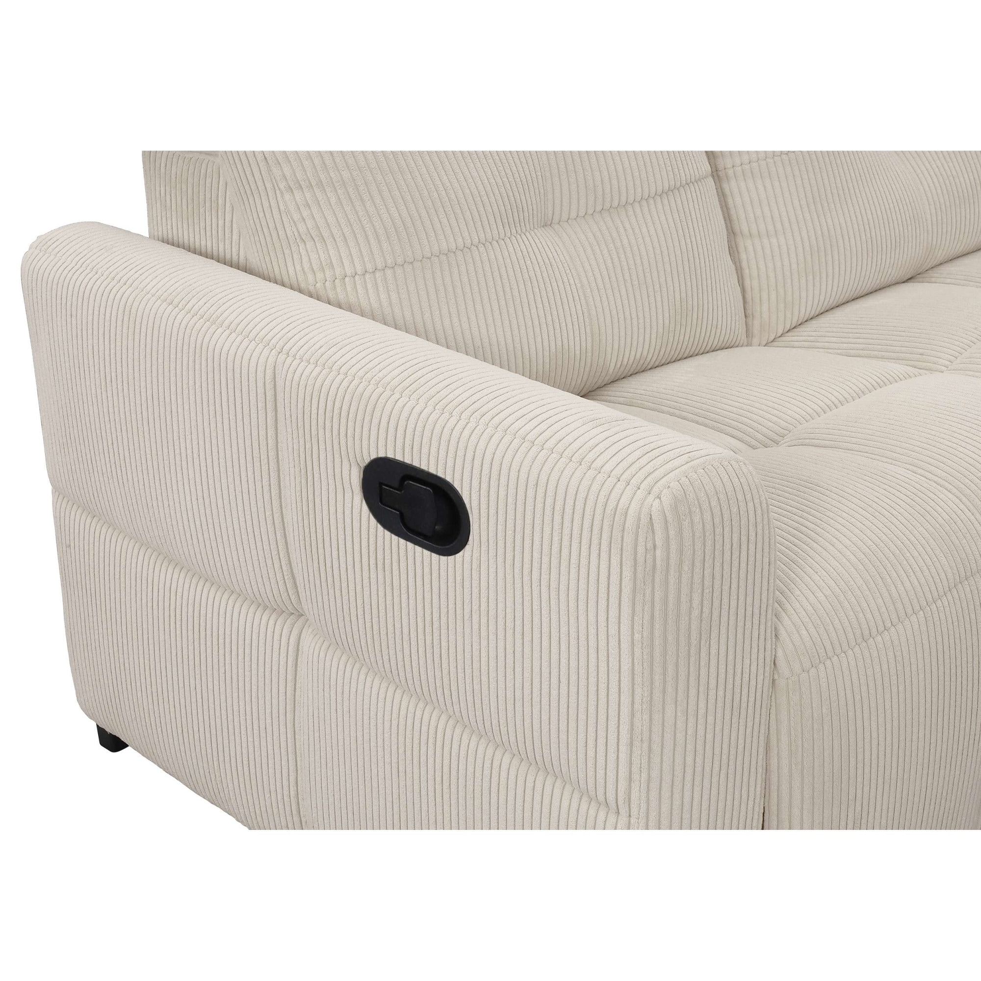 GOODproduct 3-places »CAARLA Cord, Sofa, 224 cm, man. oder elektr. Relaxfunktion (USB-A/C)« avec USB-A et USB-C en version électrique, réglage de la tête