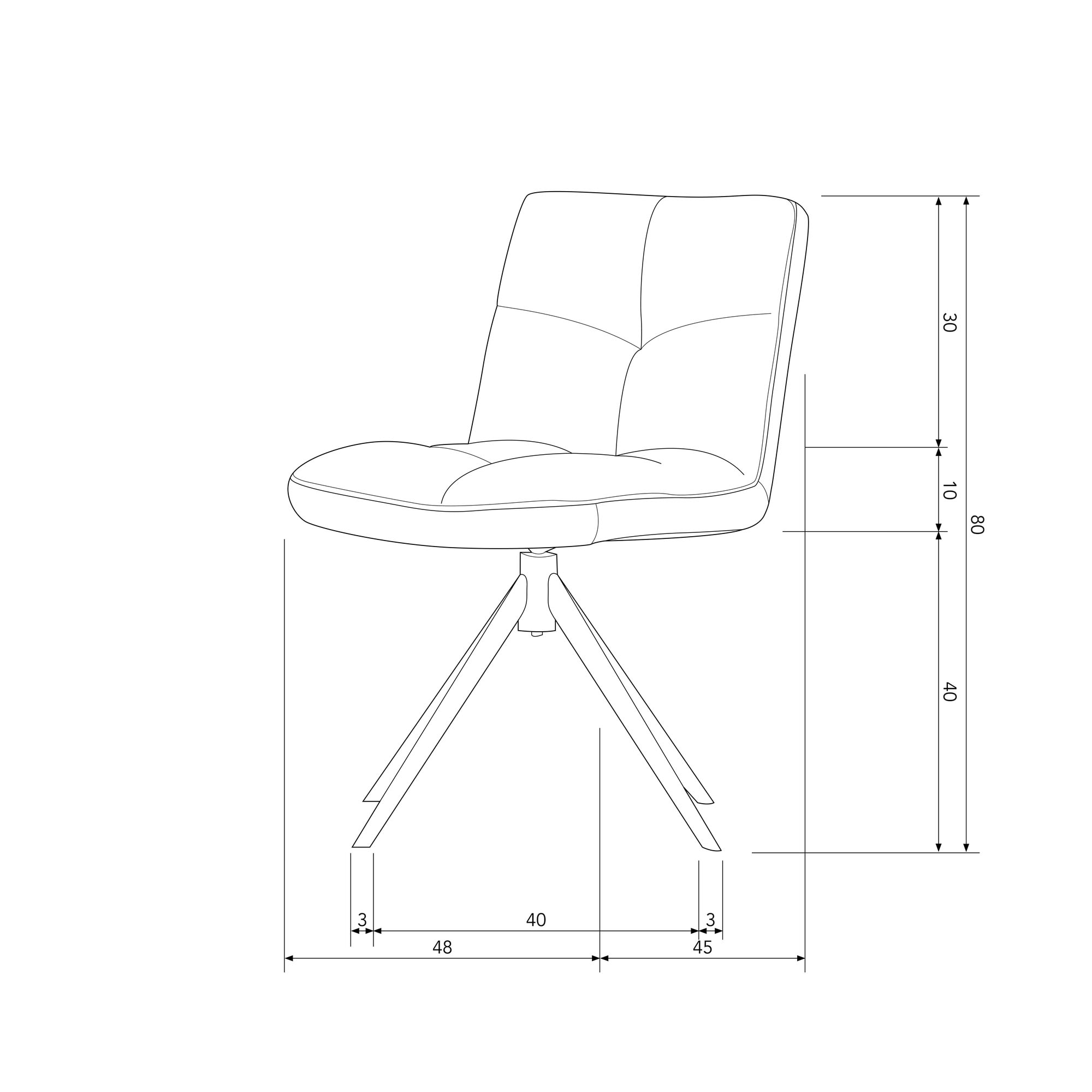 WOOOD Drehstuhl »Vinny Bouclé-Bezug mit Drehmechanismus, H 80 x B 48 x T 45 cm« () Tragkraft 100 kg, Polyurethanschaum-Polsterung, Metallgestell