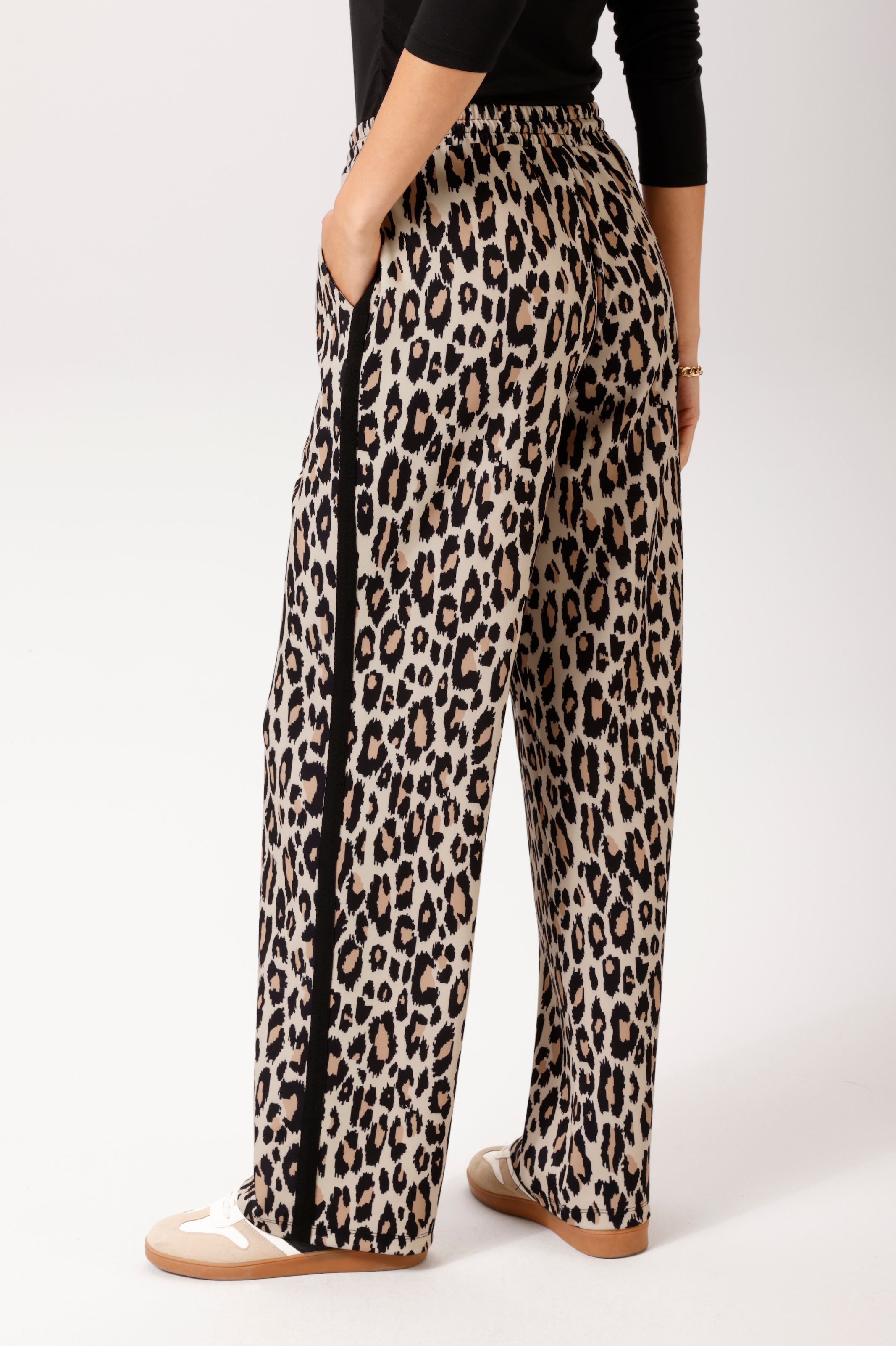 Aniston CASUAL Pantalon à enfiler  im trendigen Leo-Muster - jedes Teil ein Unikat - NEUE KOLLEKTION