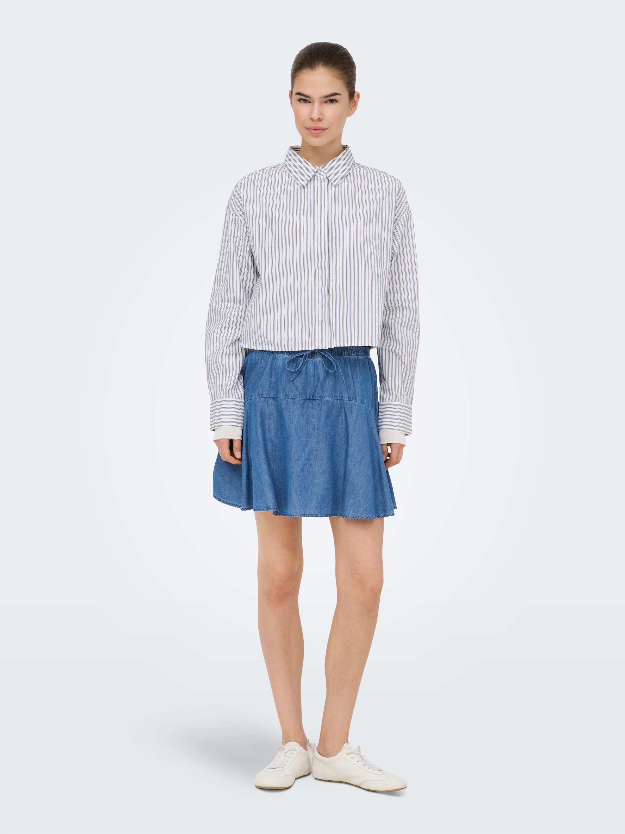 ONLY Jupe-culotte »ONLBEA ELAS STRING CUT SKORT DNM« mélange de coton
