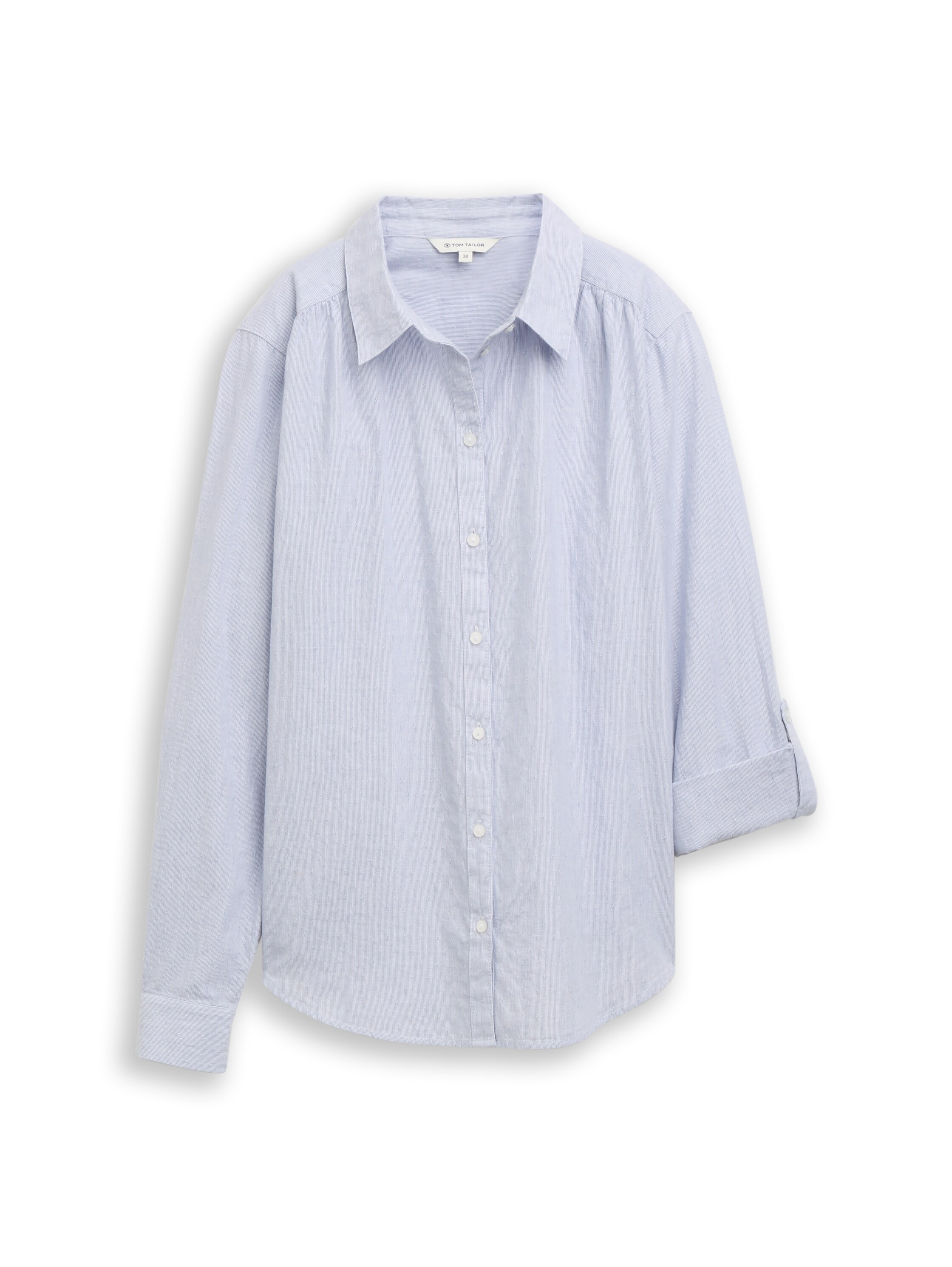TOM TAILOR Blouse à manches longues »Regular« avec broderies fines et col de chemise