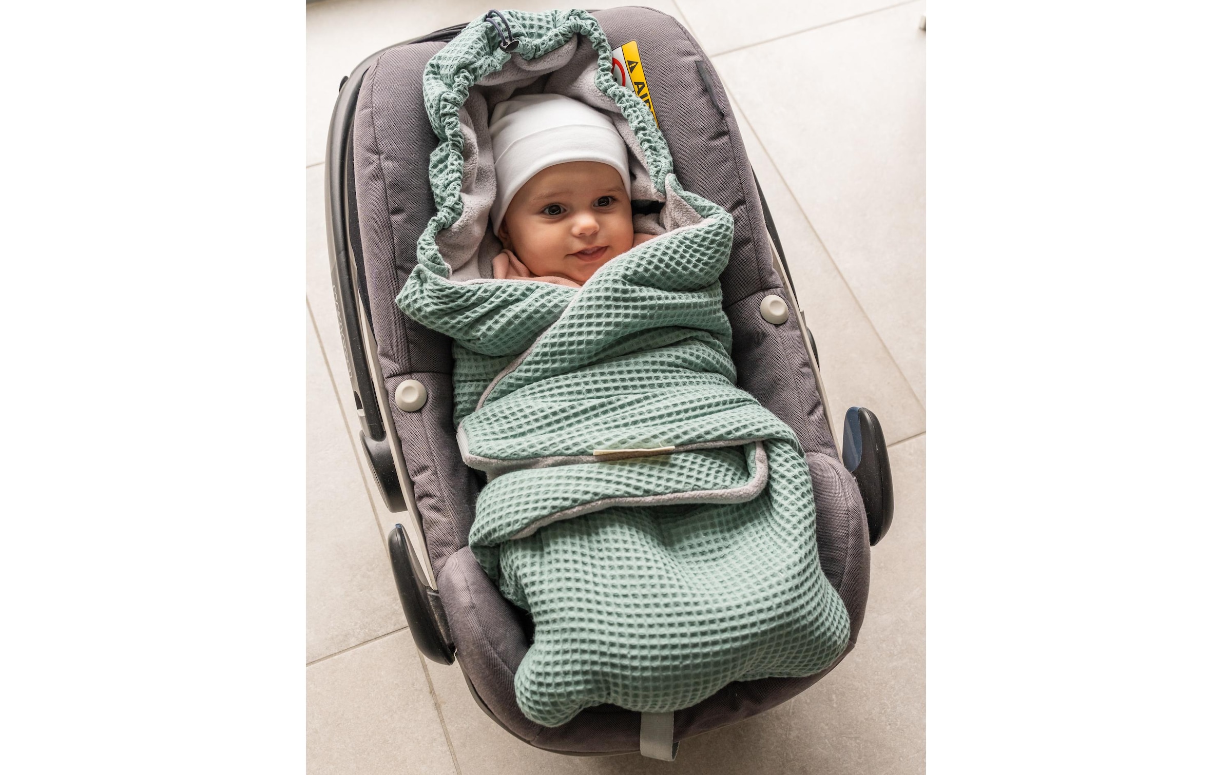 ULLENBOOM ® Couverture d'enveloppement »Waffel-Uni 90 x 100 cm«