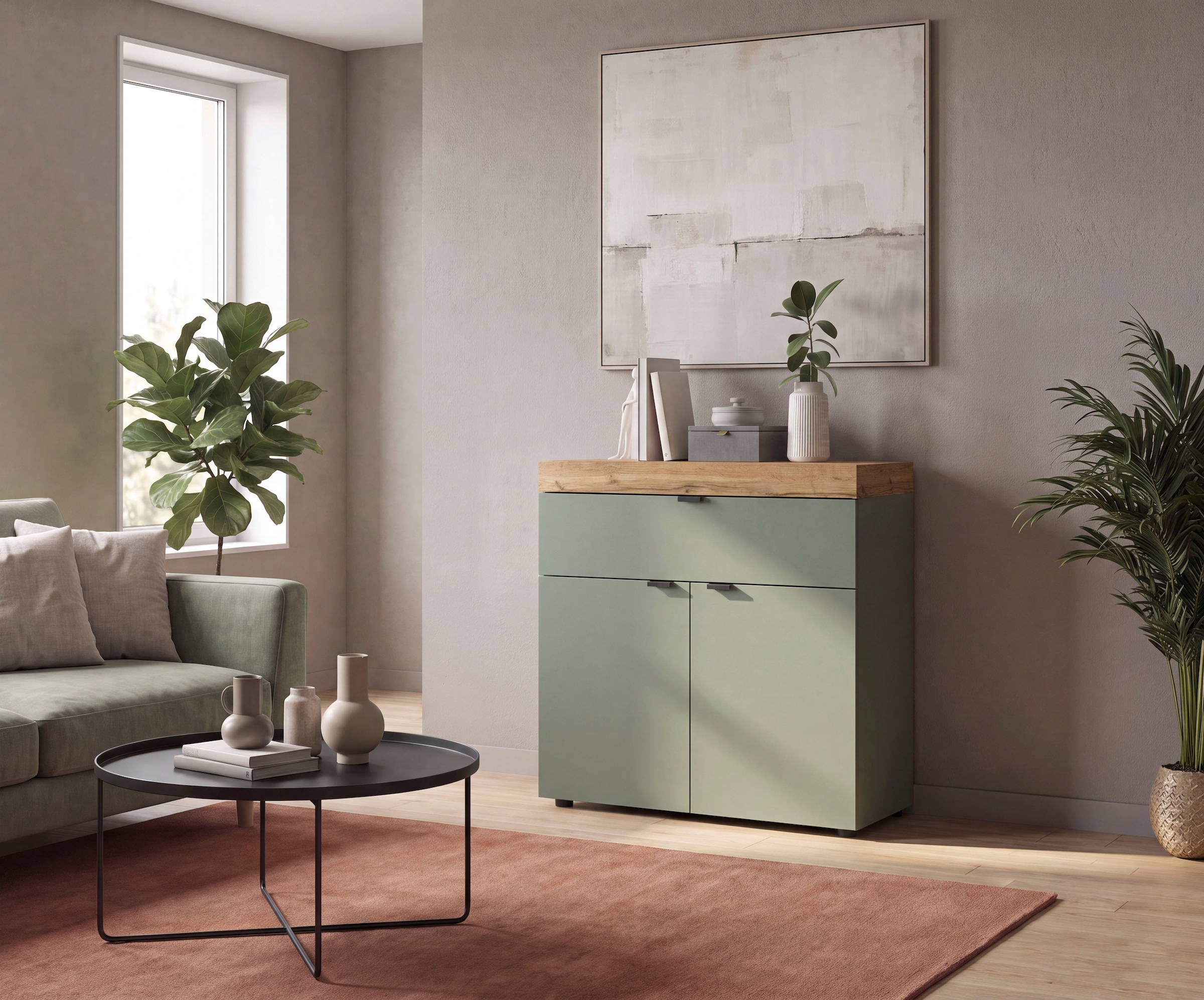 GOODproduct Commode »MAMBO II, Breite 77cm, 2 Türen, 1 Einlegeboden, 1 Schubkasten« 1 cuis tlg. Commode, buffet, salon, chambre à coucher