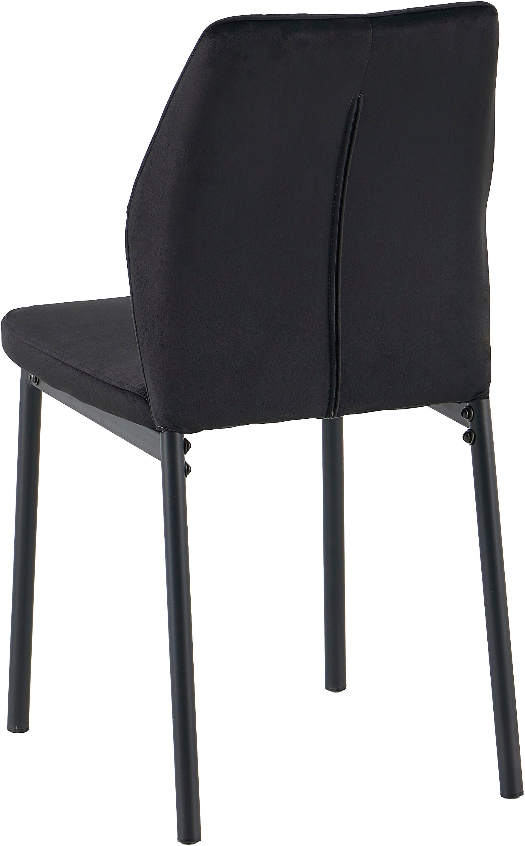 GOODproduct Ensemble de salle à manger »Freya« Ensemble, 4 tlg. Table à manger ronde 90 cm en pierre frittée, cuivre noir avec 3 chaises en velours